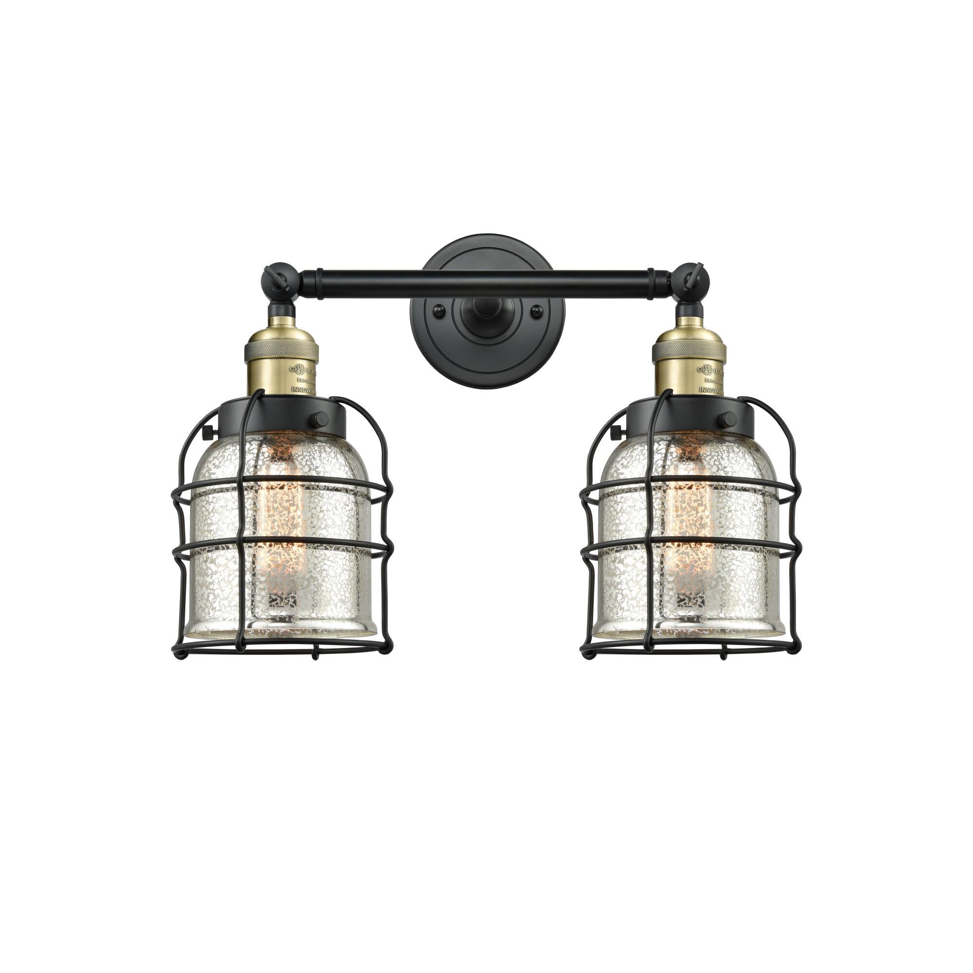 Shown in Black Antique Brass finish and Silver Plated Mercury glass