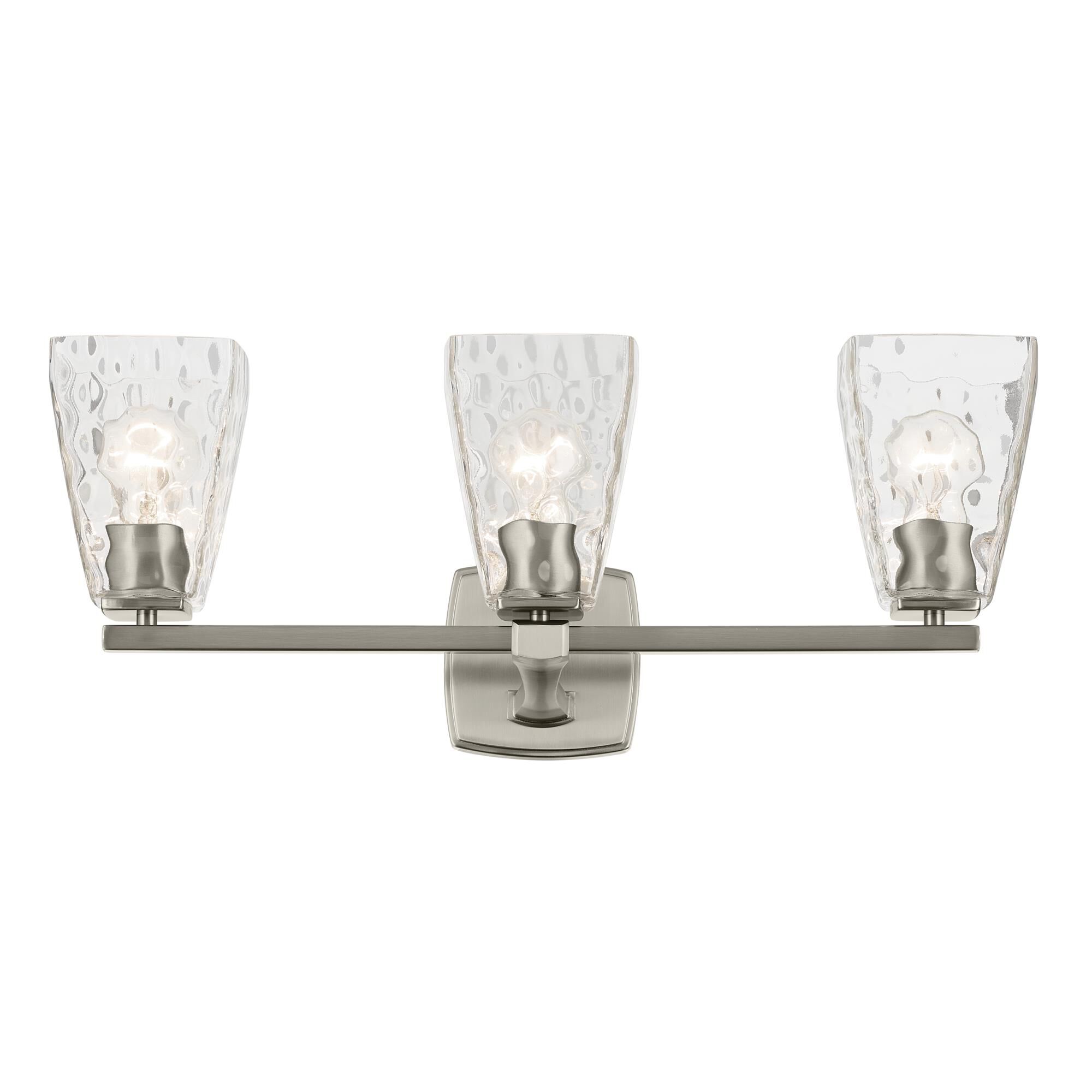 Shown in Brushed Nickel finish and Clear Water glass