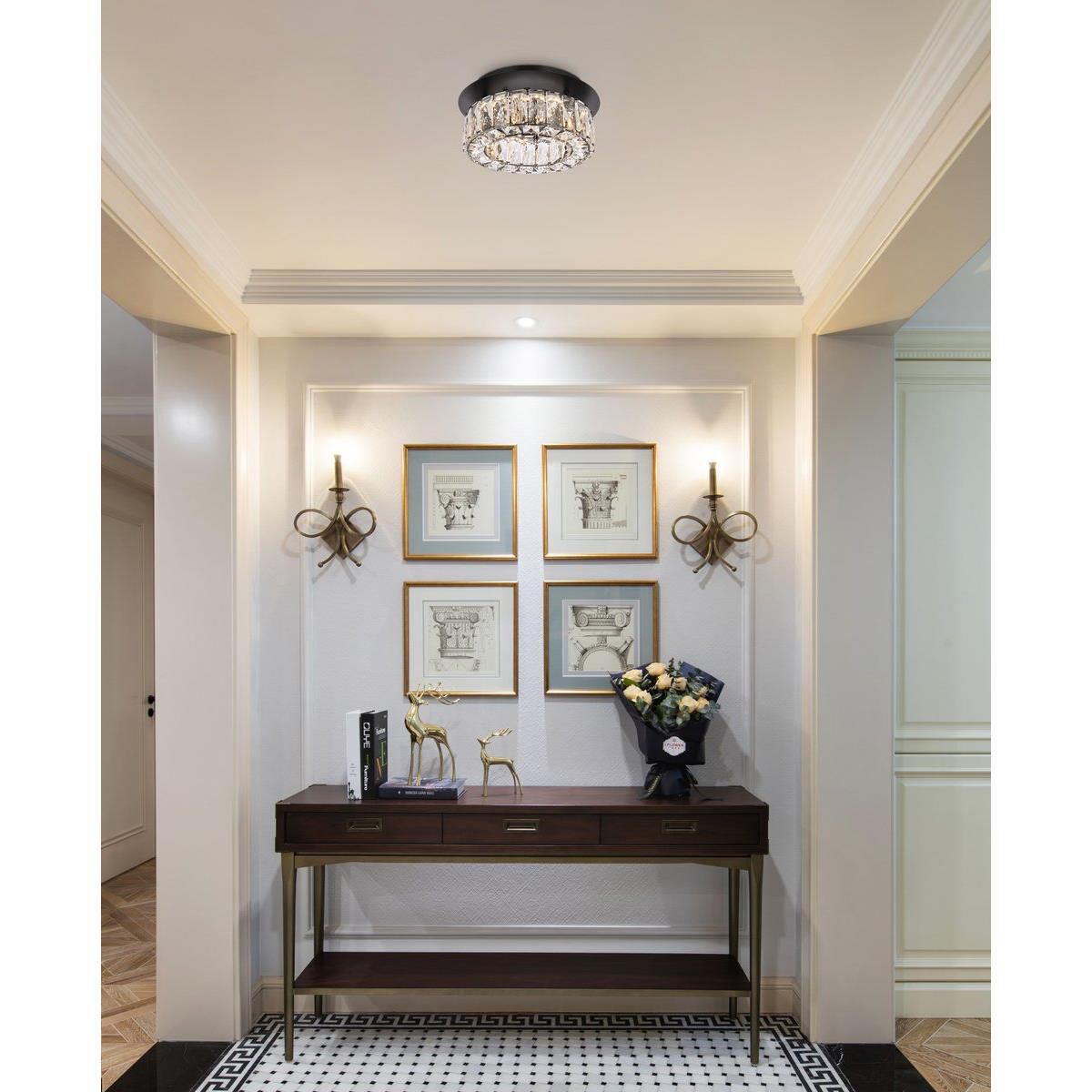 Monroe 12 Inch 1 Light LED Flush Mount by Elegant Lighting