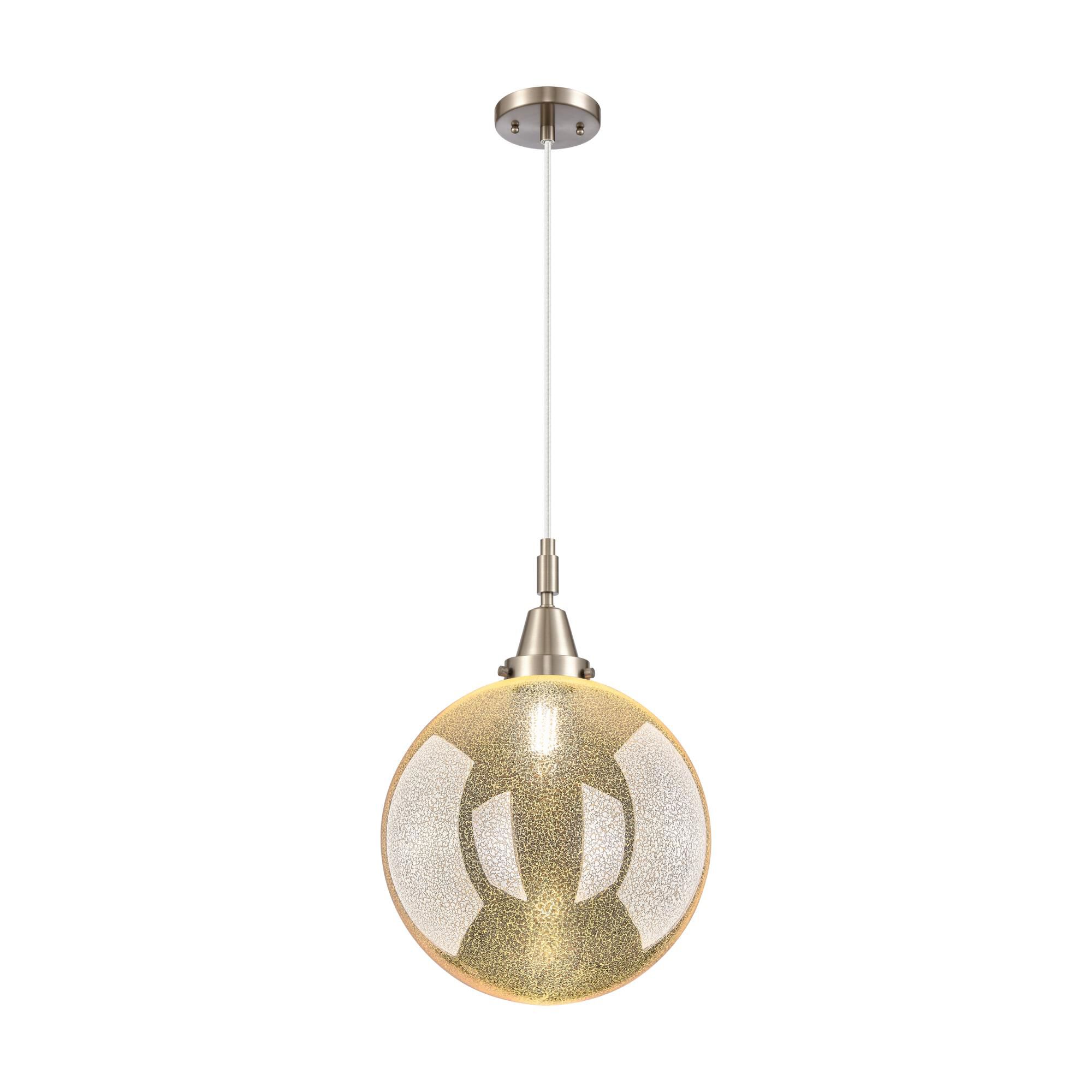 Shown in Brushed Satin Nickel finish and Mercury glass