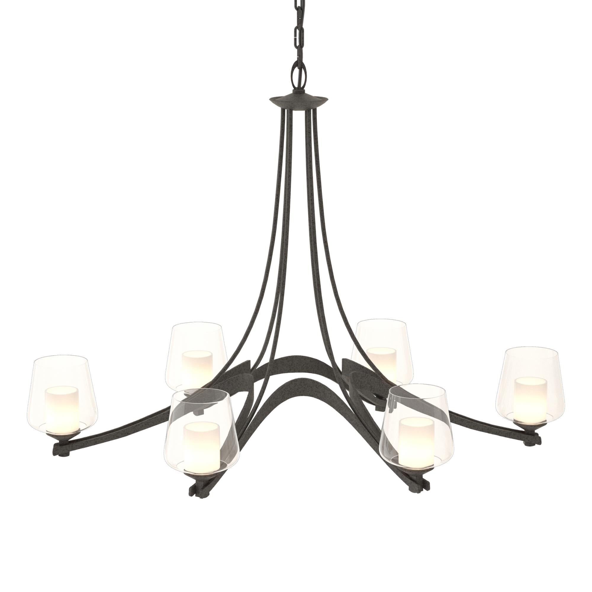 Oval 38 Inch 6 Light Chandelier by Hubbardton Forge