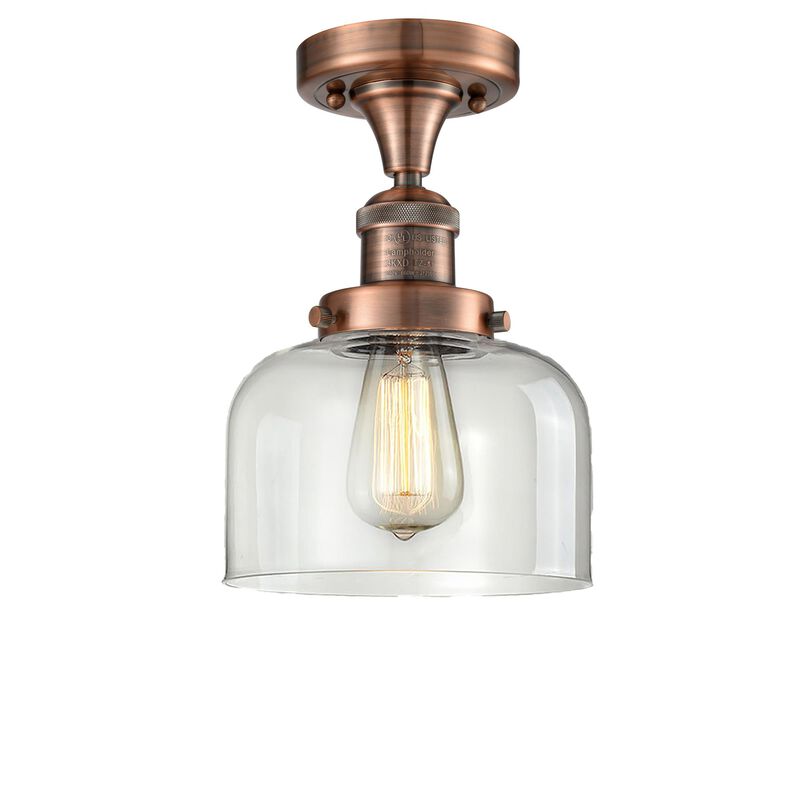 Bruno Marashlian Large Bell 8 Inch 1 Light Semi Flush Mount by Innovations Lighting