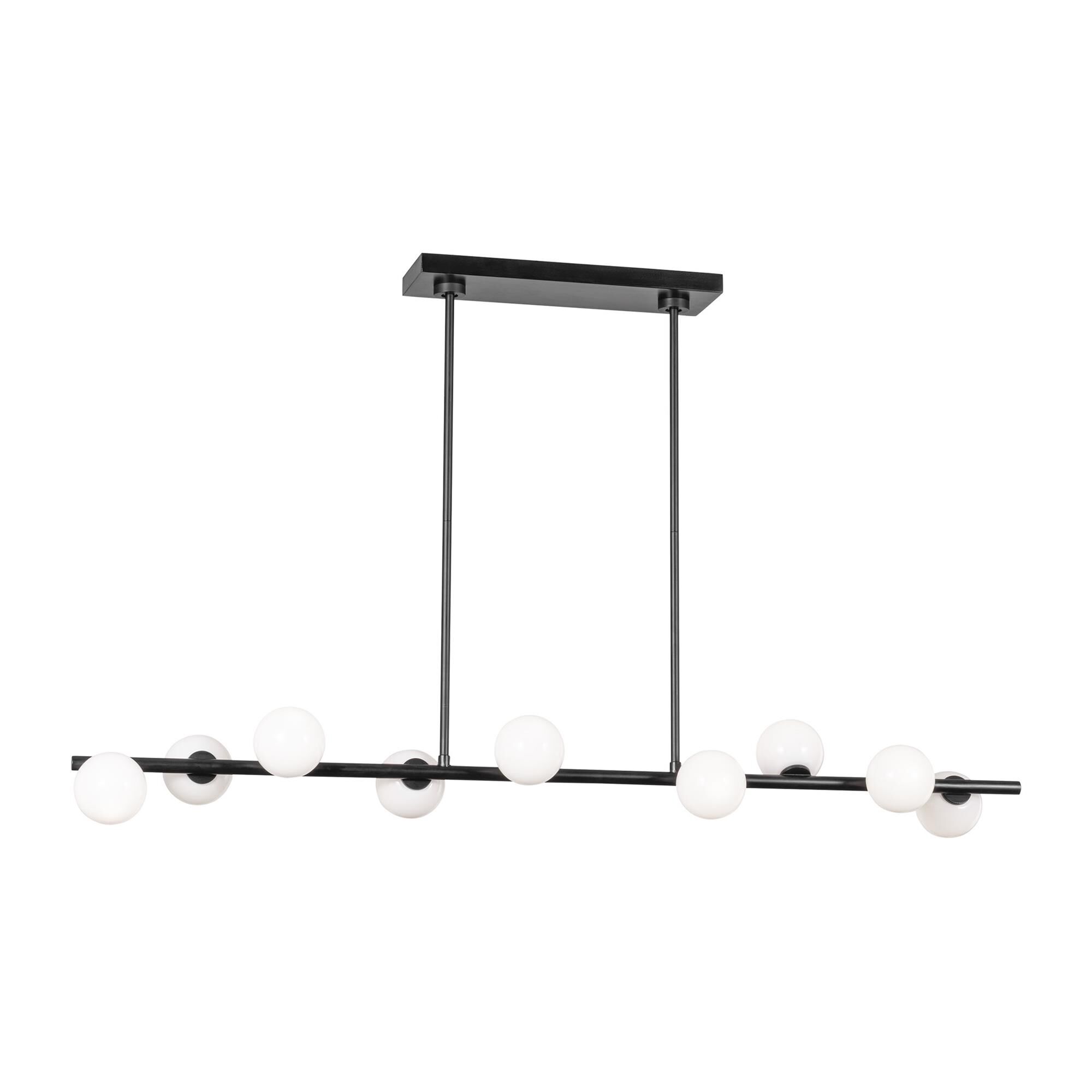 Shown in Aged Iron finish and Milk glass