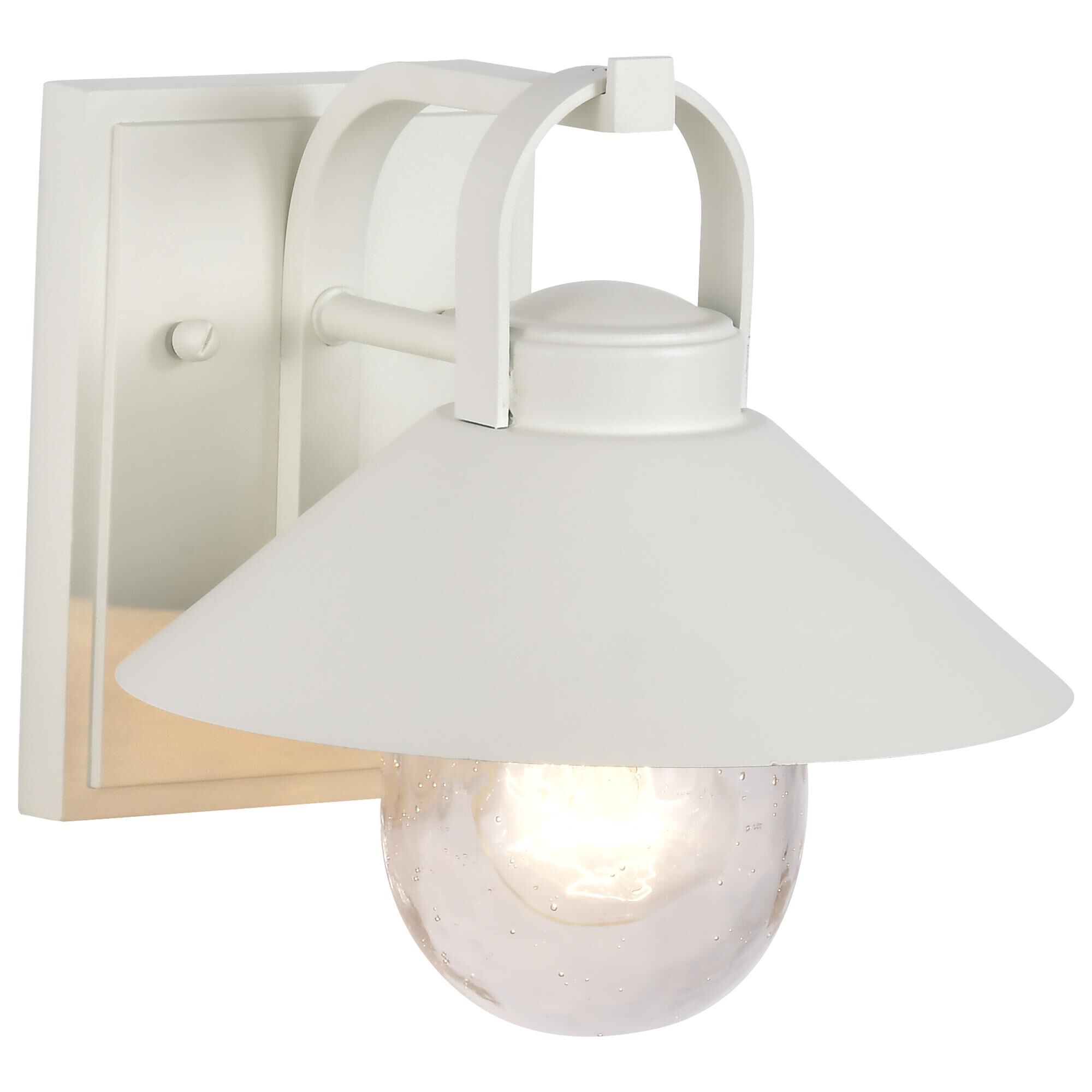 Shown in White finish and Clear Seeded glass