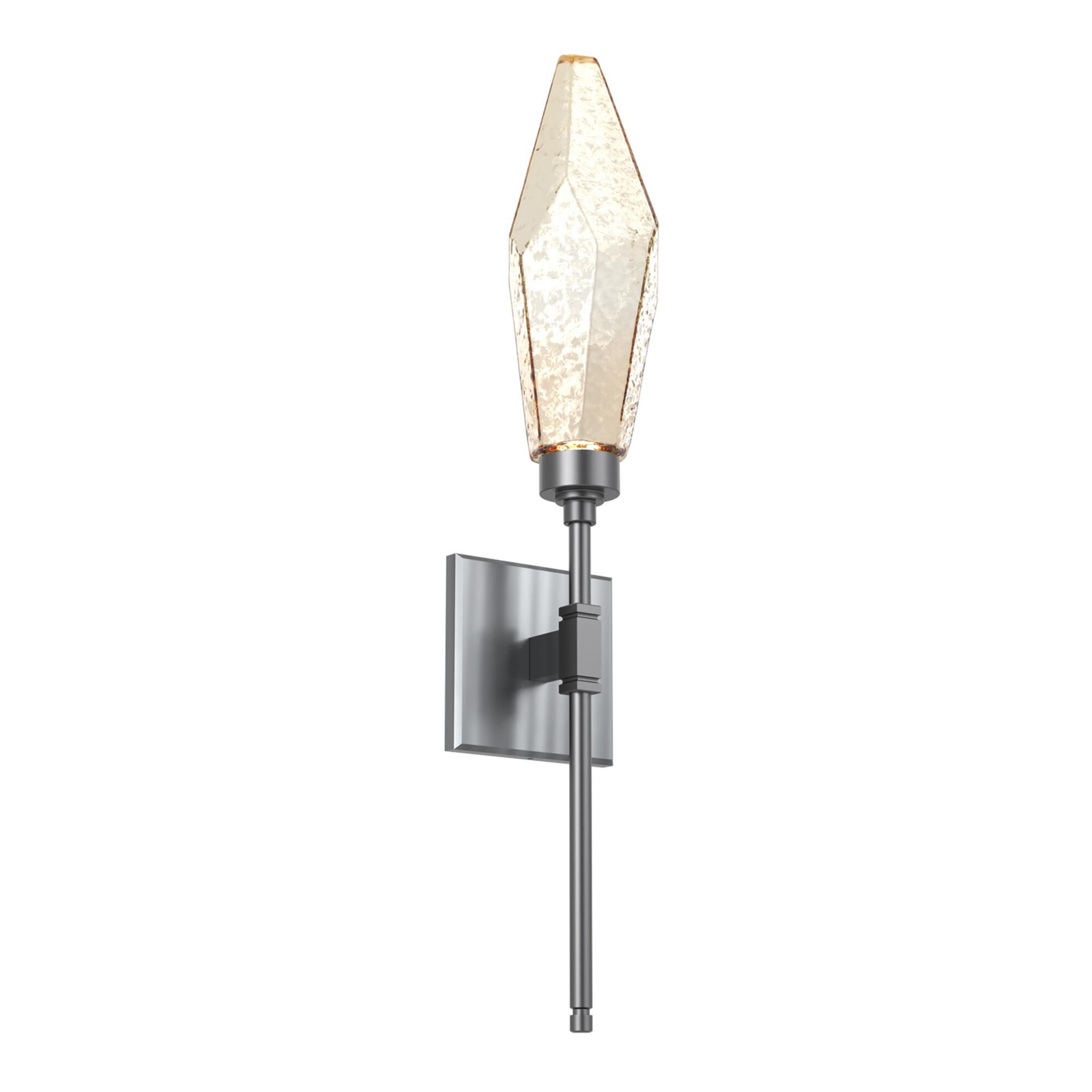 Shown in Graphite finish and Chilled Amber glass
