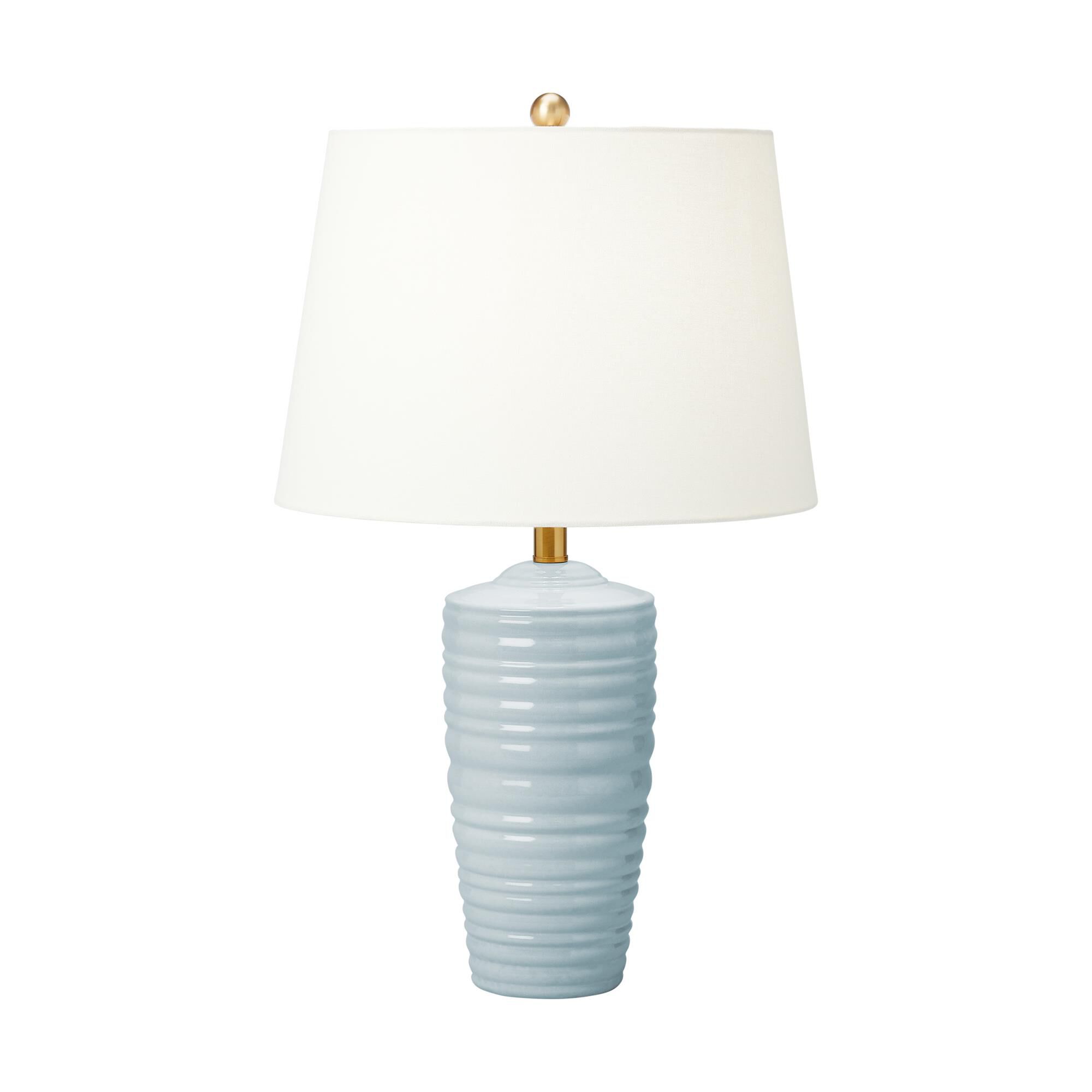 Shown in Frosted Anglia finish and White Linen Fabric shade