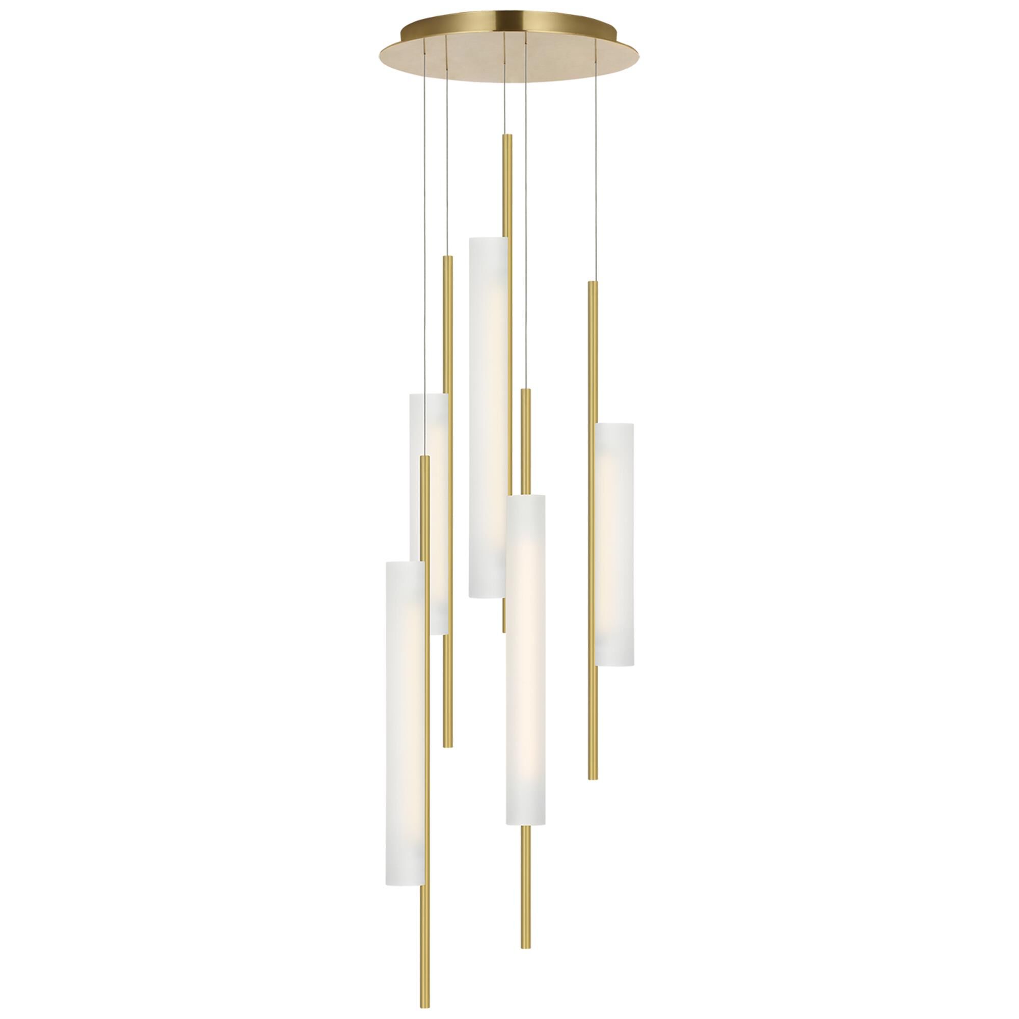 Shown in Soft Brass finish and Soft Etched glass
