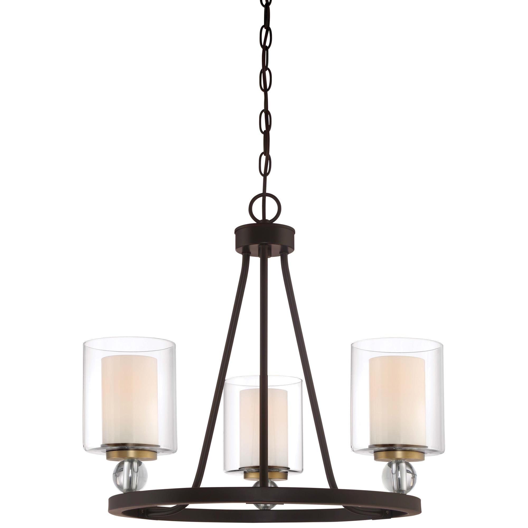 Shown in Painted Bronze W/Natural Brush finish and Clear  W/Interior Etched White glass