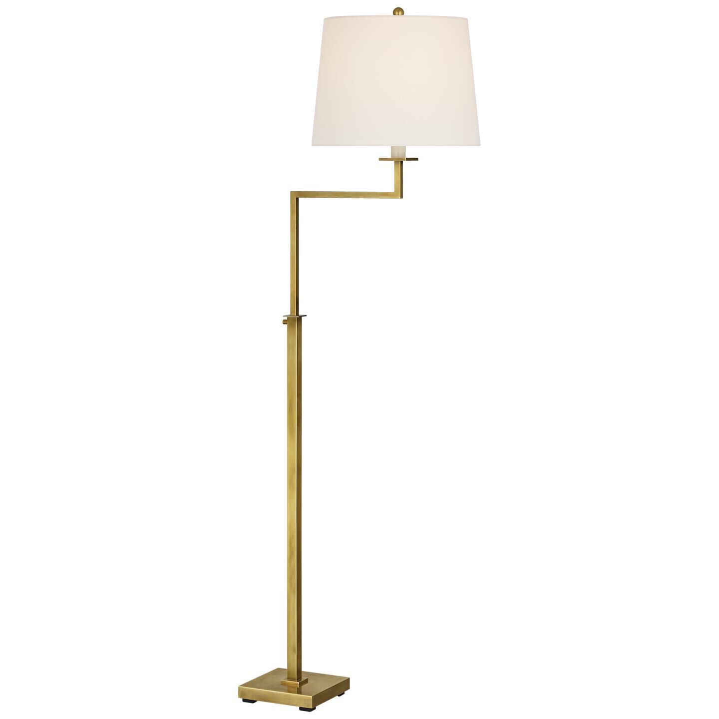 Shown in Hand-Rubbed Antique Brass finish and Linen shade