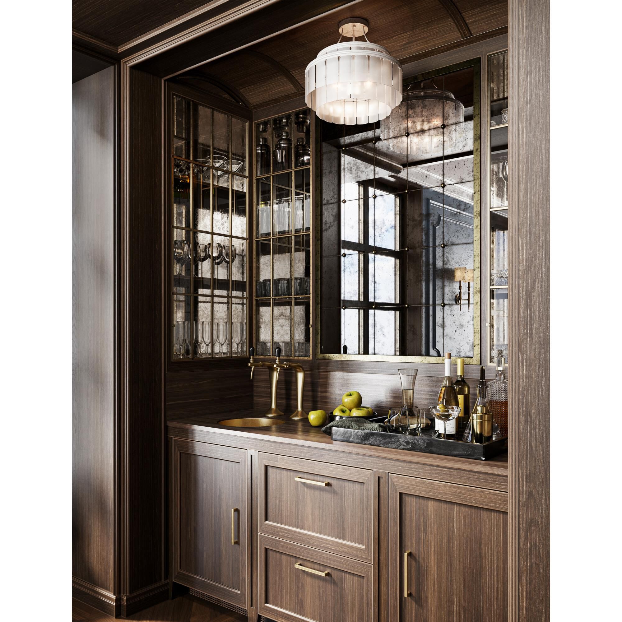 Shown in Contemporary Silver Leaf finish