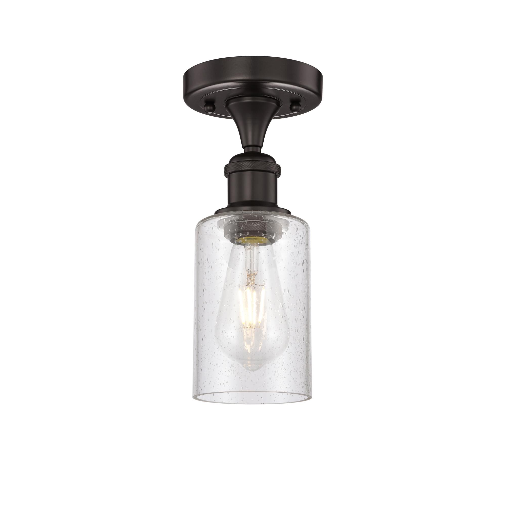 Shown in Oil Rubbed Bronze finish and Seedy glass