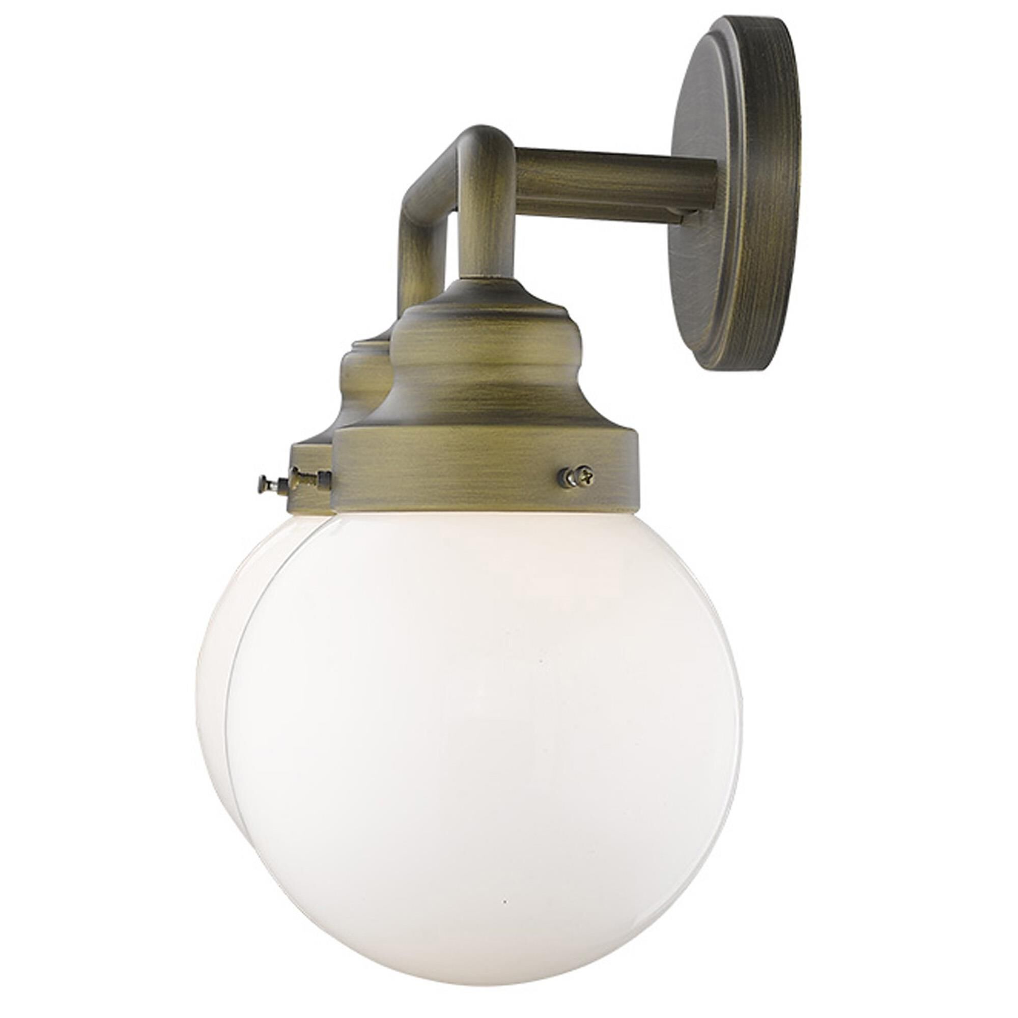 Shown in Raw Brass finish and Opal glass and Opal, Glass Globes shade