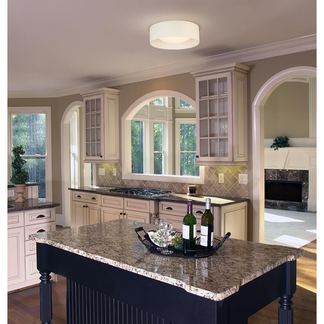 Shown in White finish and White Fabric shade