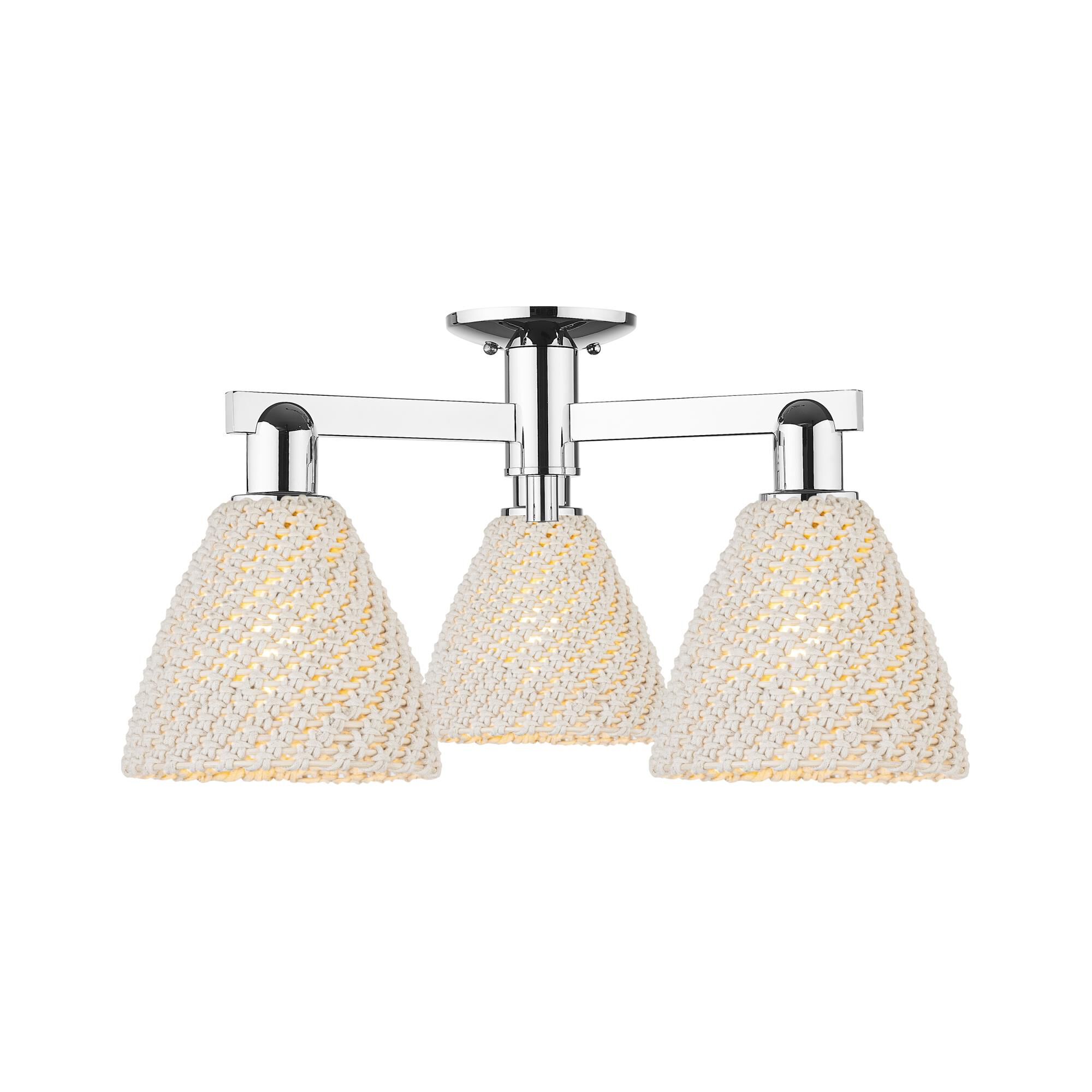 Bruno Marashlian Natural Ballston Dome 25 Inch Semi Flush Mount by Innovations Lighting