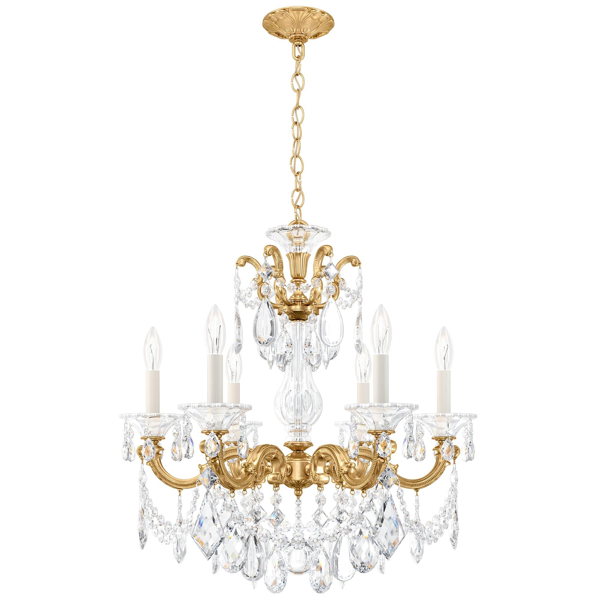 Shown in Heirloom Gold finish and Clear Radiance crystal