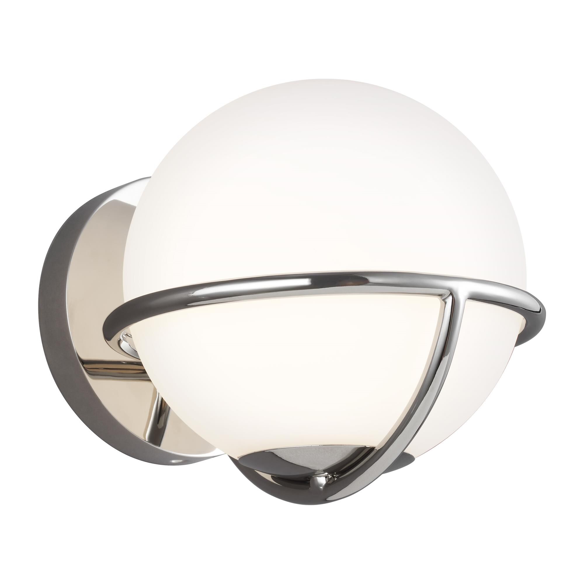 Shown in Polished Nickel finish and White Opal Etched  glass