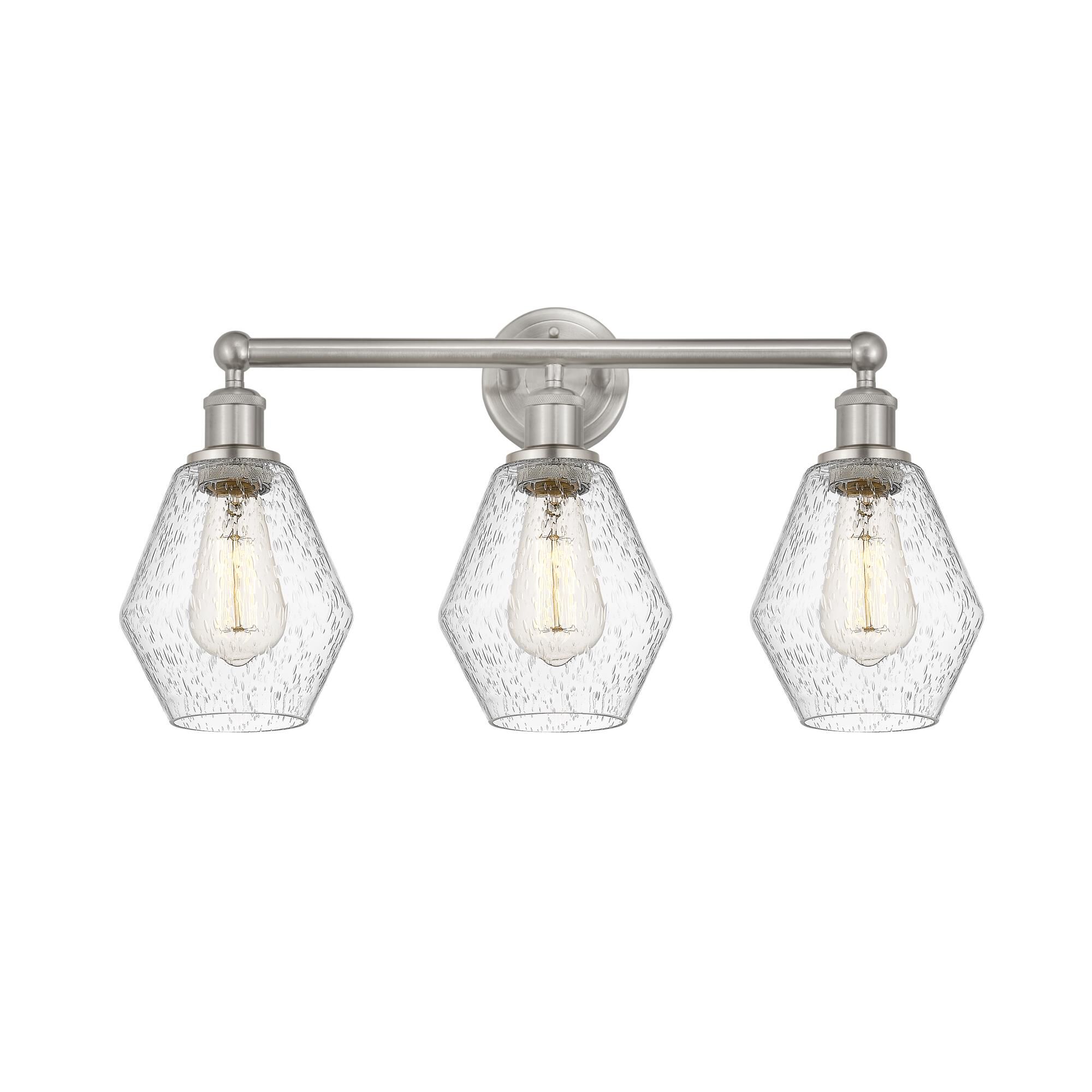 Shown in Brushed Satin Nickel, Seedy finish and Seedy glass and Seedy Glass shade