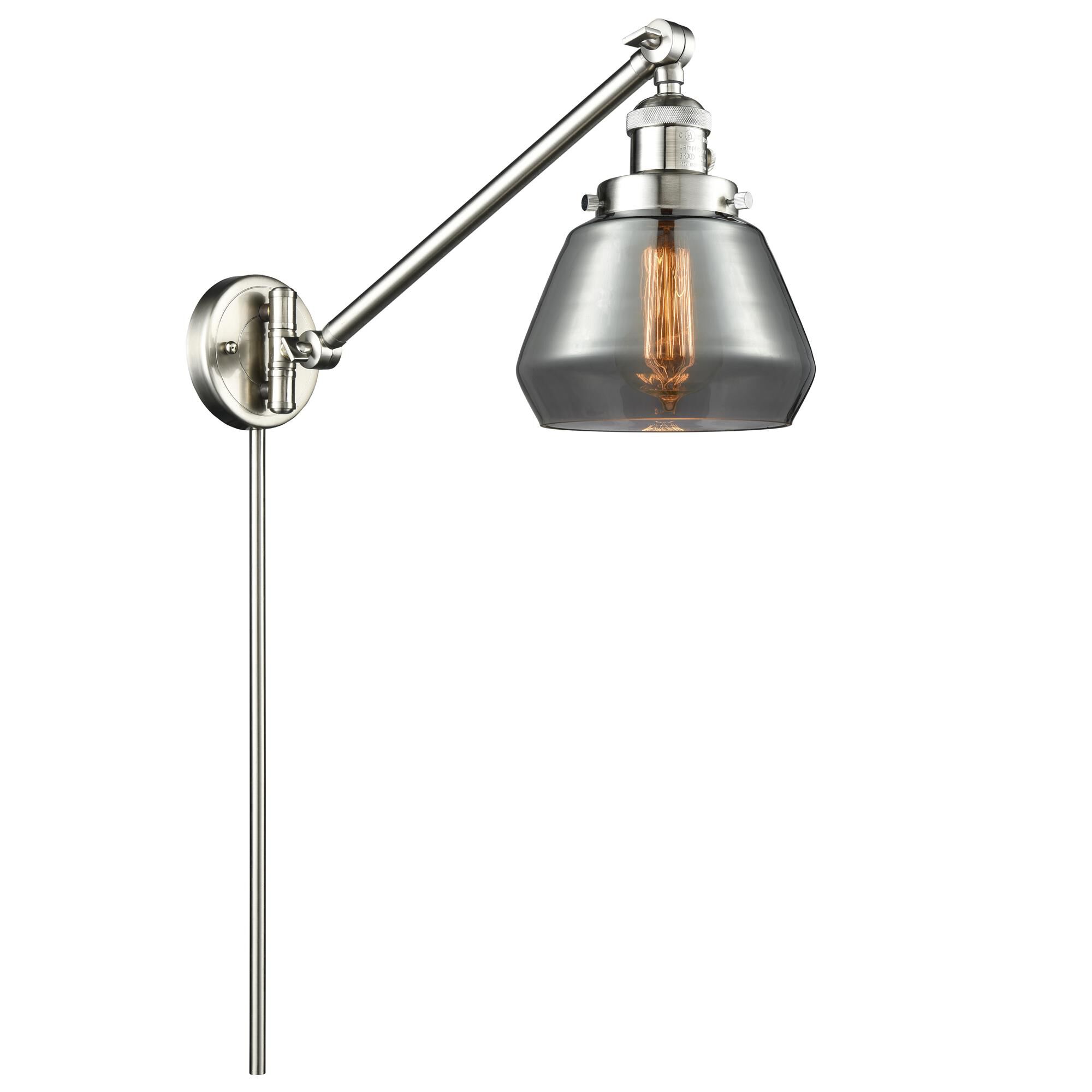 Shown in Brushed Satin Nickel finish and Plated Smoked glass