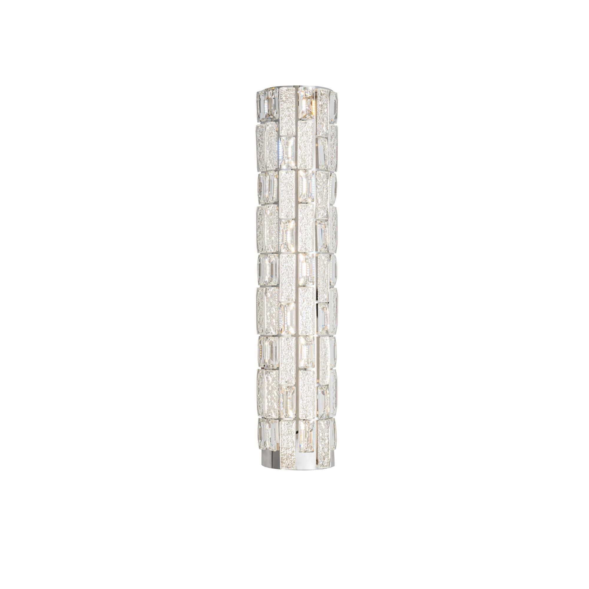 Shown in Chrome finish and Crystal glass