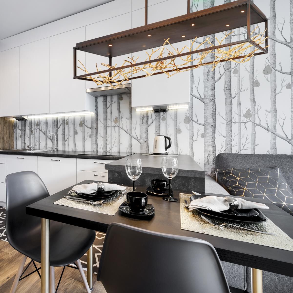 Aerie 44 Inch 8 Light LED Linear Suspension Light by Eurofase Lighting