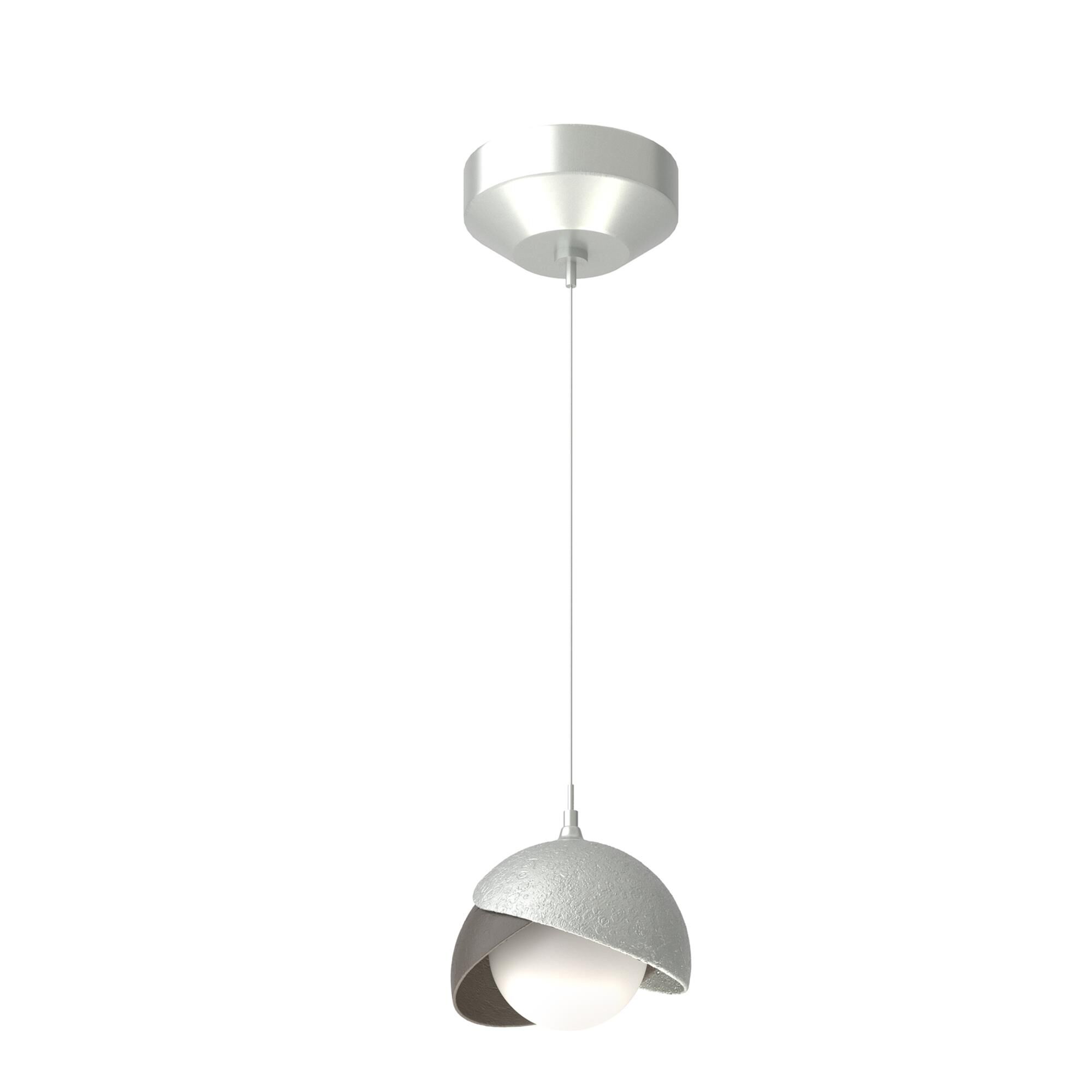 Shown in Vintage Platinum finish and Opal glass and Dark Smoke  accent