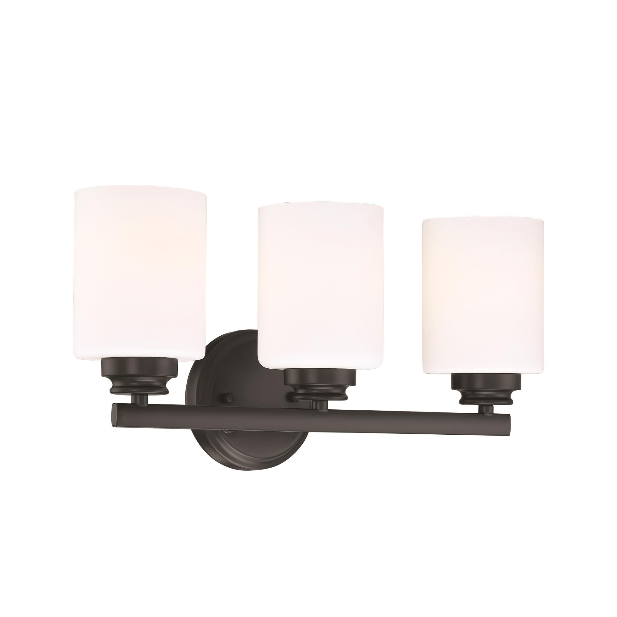 Shown in Flat Black finish and White Frosted glass and Glass shade
