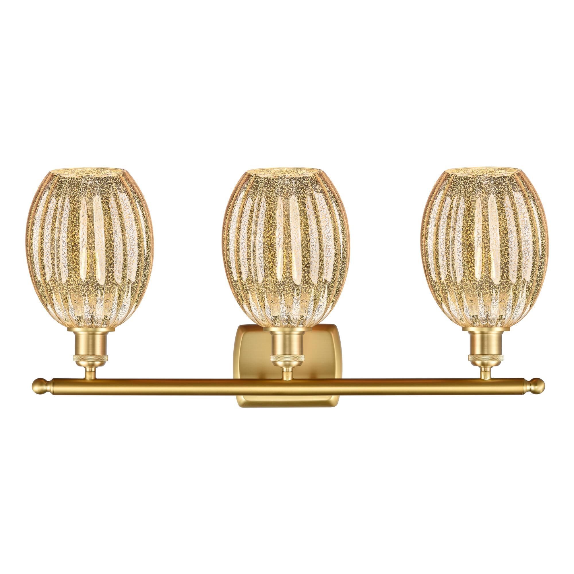 Shown in Satin Gold finish and Mercury glass