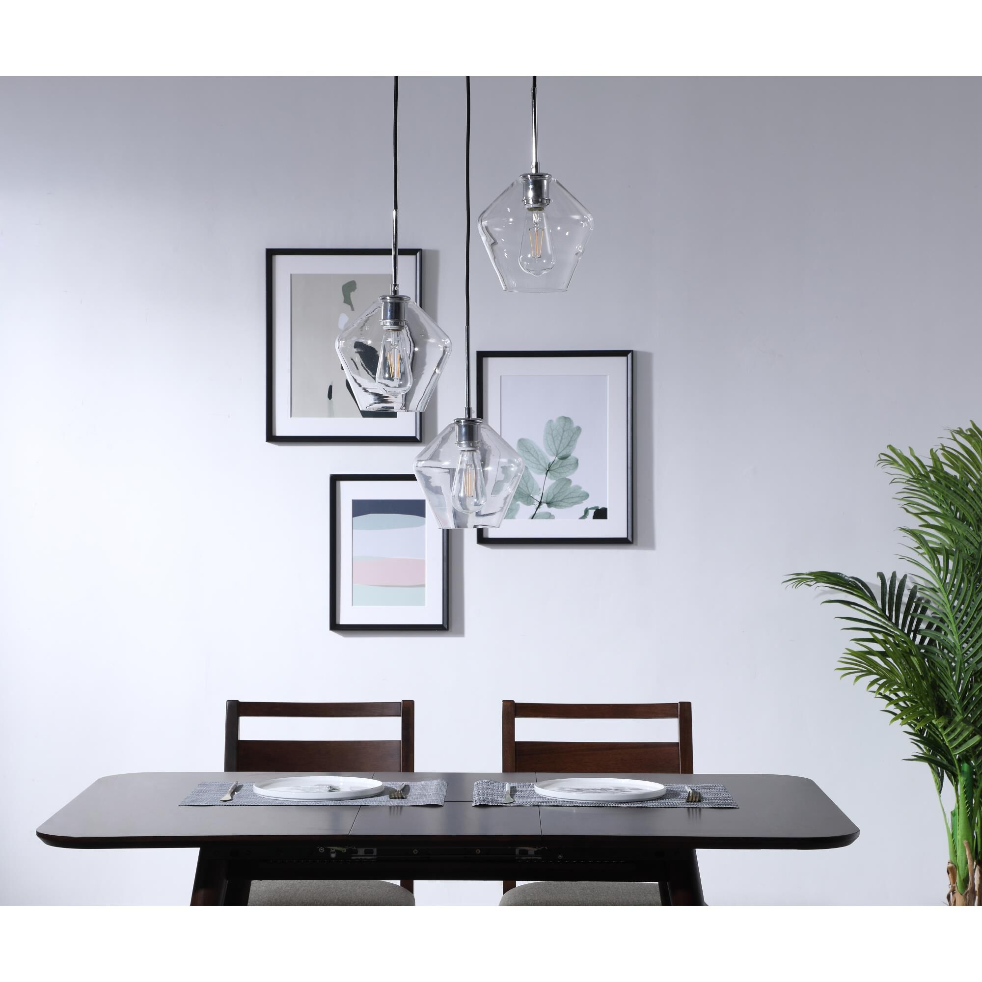 Gene 18 Inch 3 Light Multi Light Pendant by Elegant Lighting