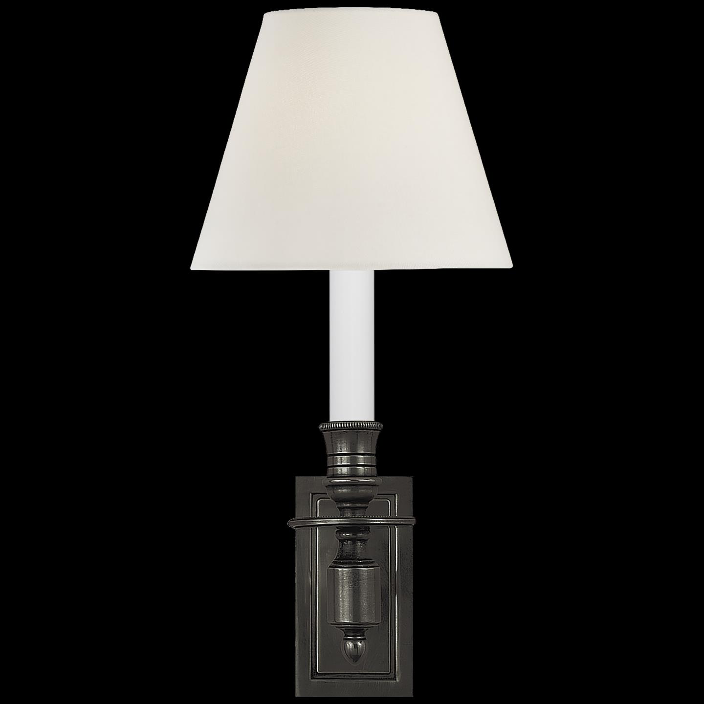 Shown in Bronze finish and Linen shade