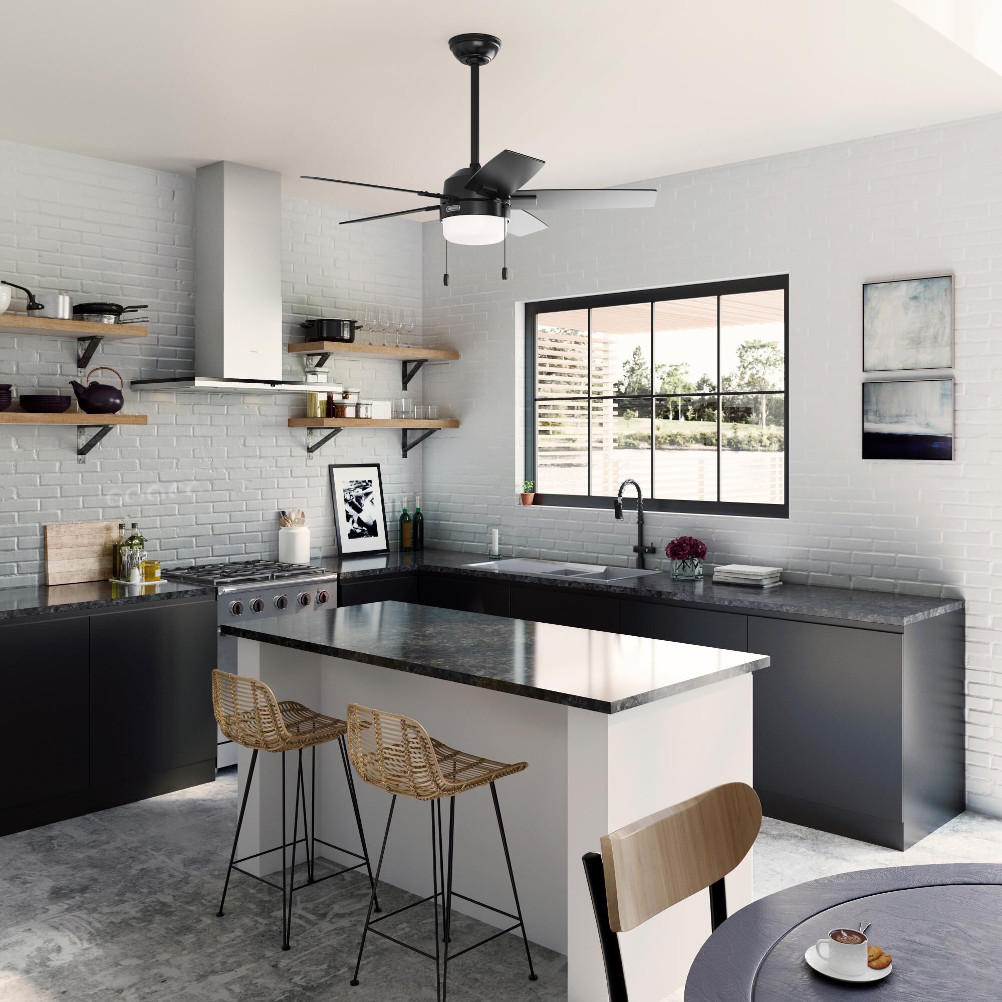 Shown in Matte Black finish and White Lens glass