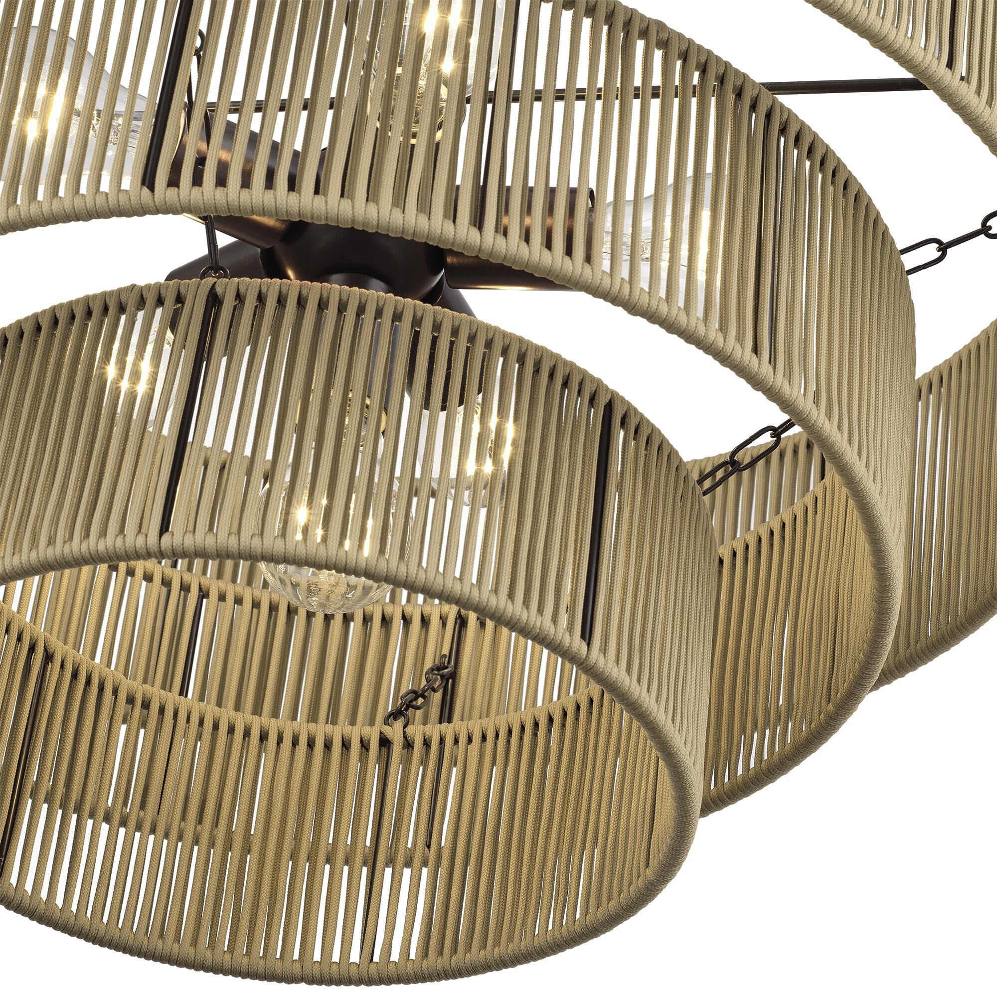 Shown in English Bronze finish and Hand-Woven Venetian Gold Color Polyester Rope shade