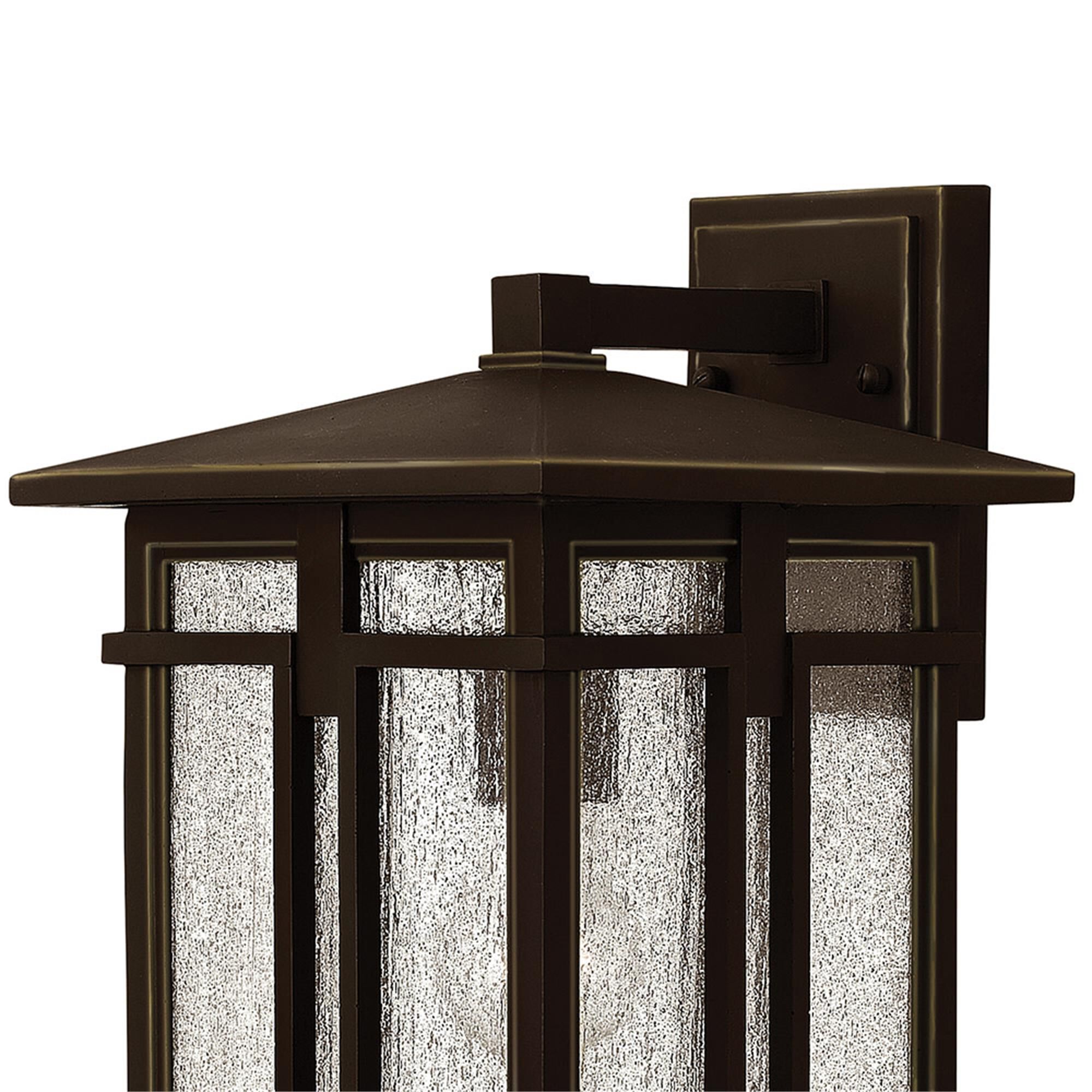 Shown in Oil Rubbed Bronze finish and Clear Seedy glass