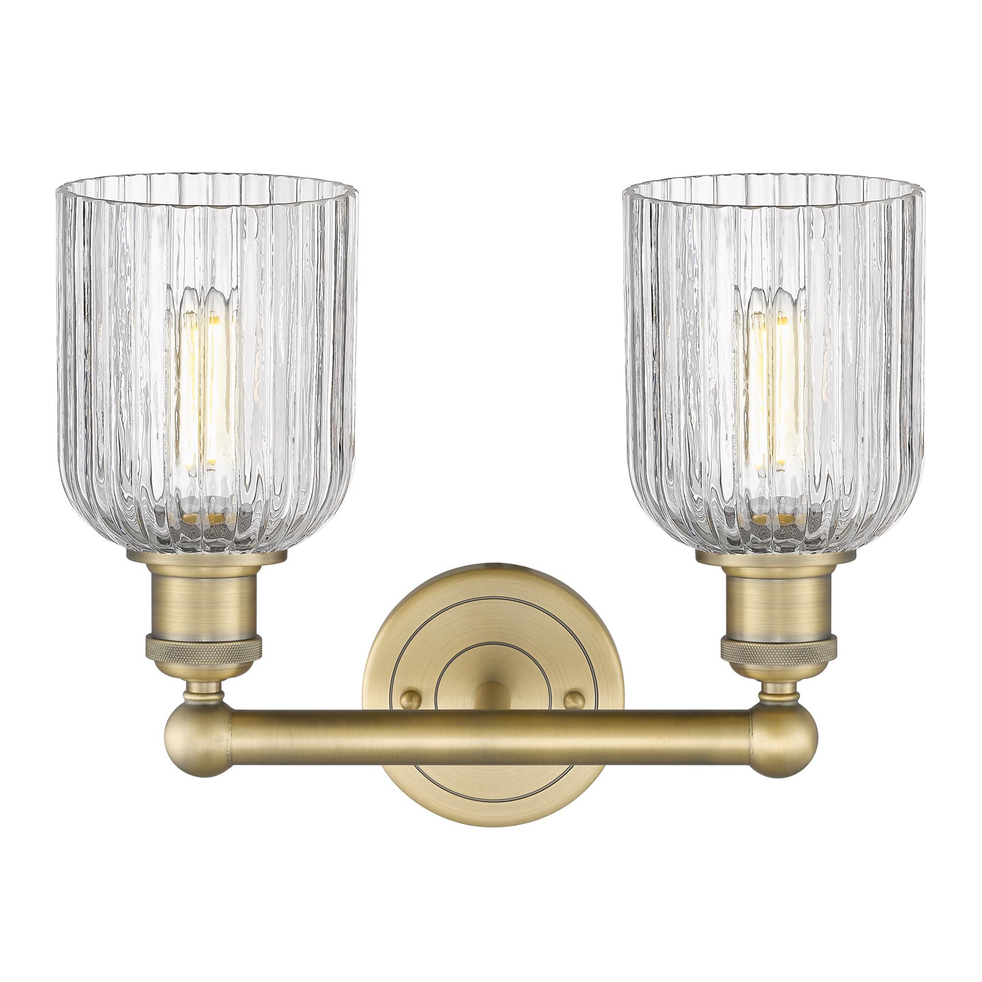 Shown in Brushed Brass finish and Clear glass