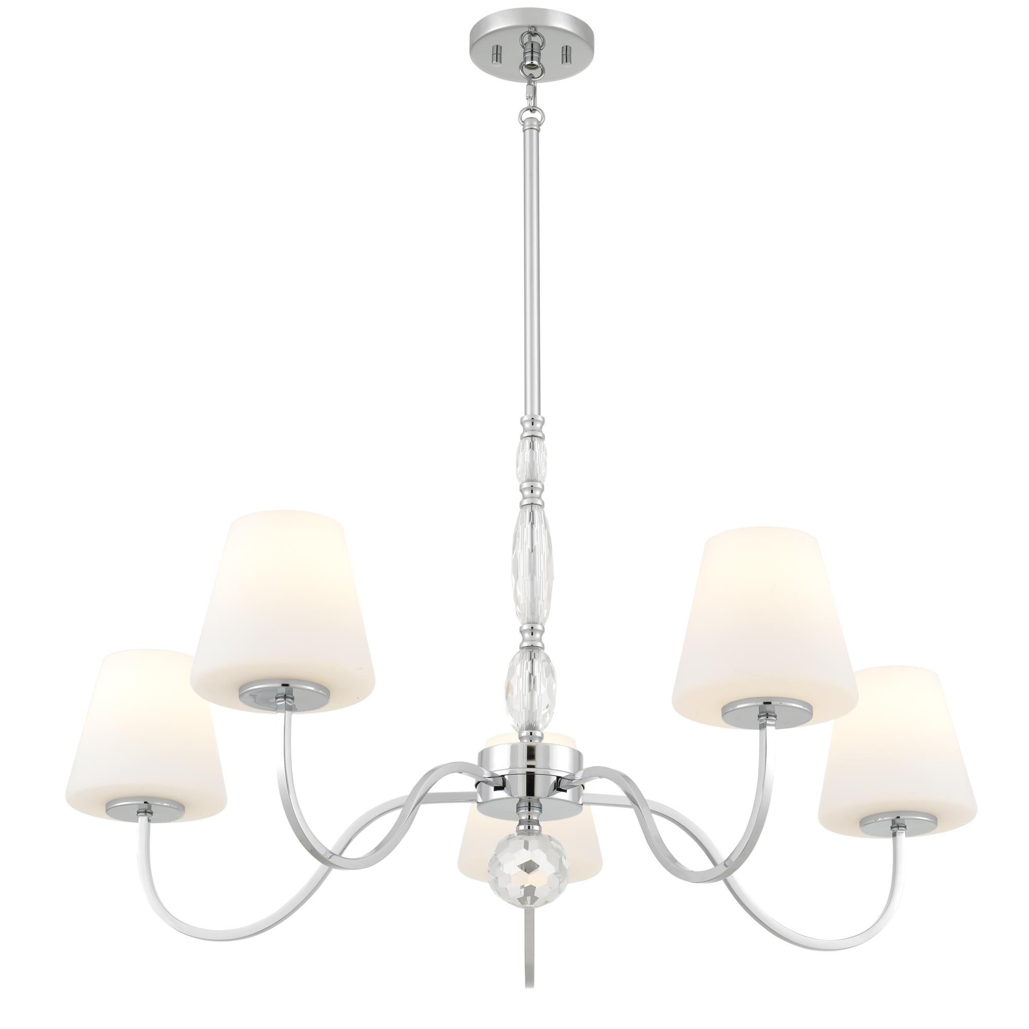 Shown in Polished Chrome finish and Opal Etched glass