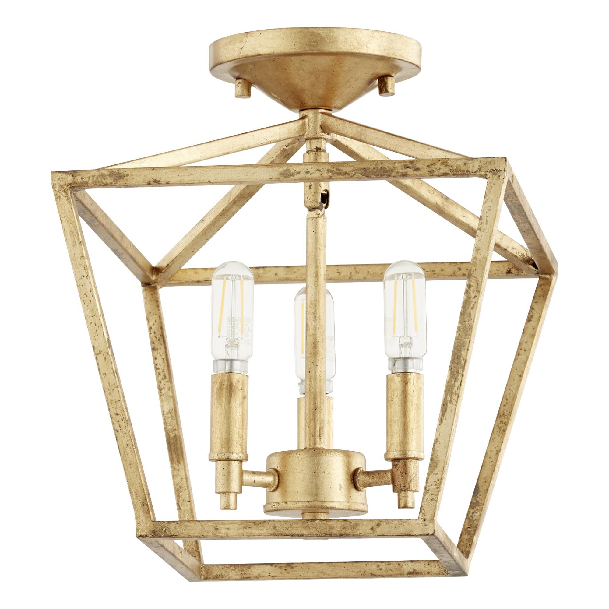 Gabriel 10 Inch 3 Light Semi Flush Mount by Quorum International