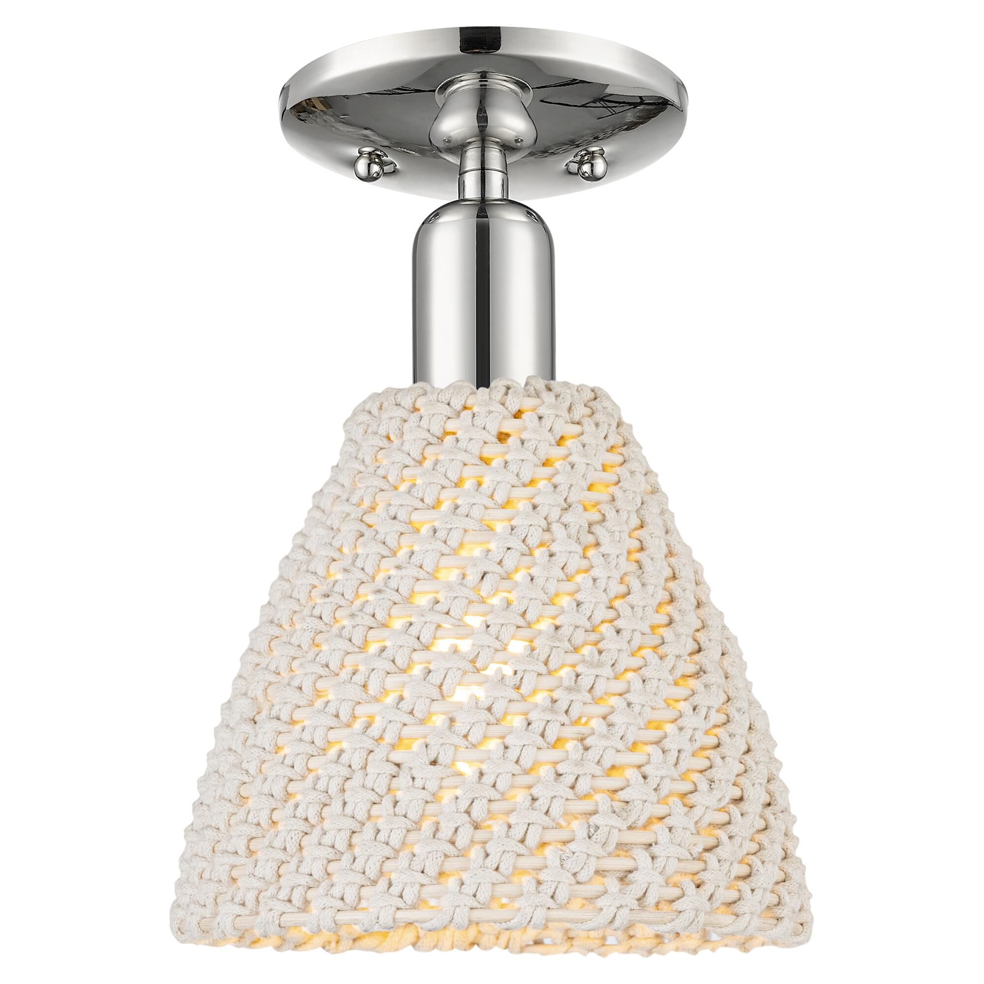 Shown in Polished Nickel finish and Natural shade
