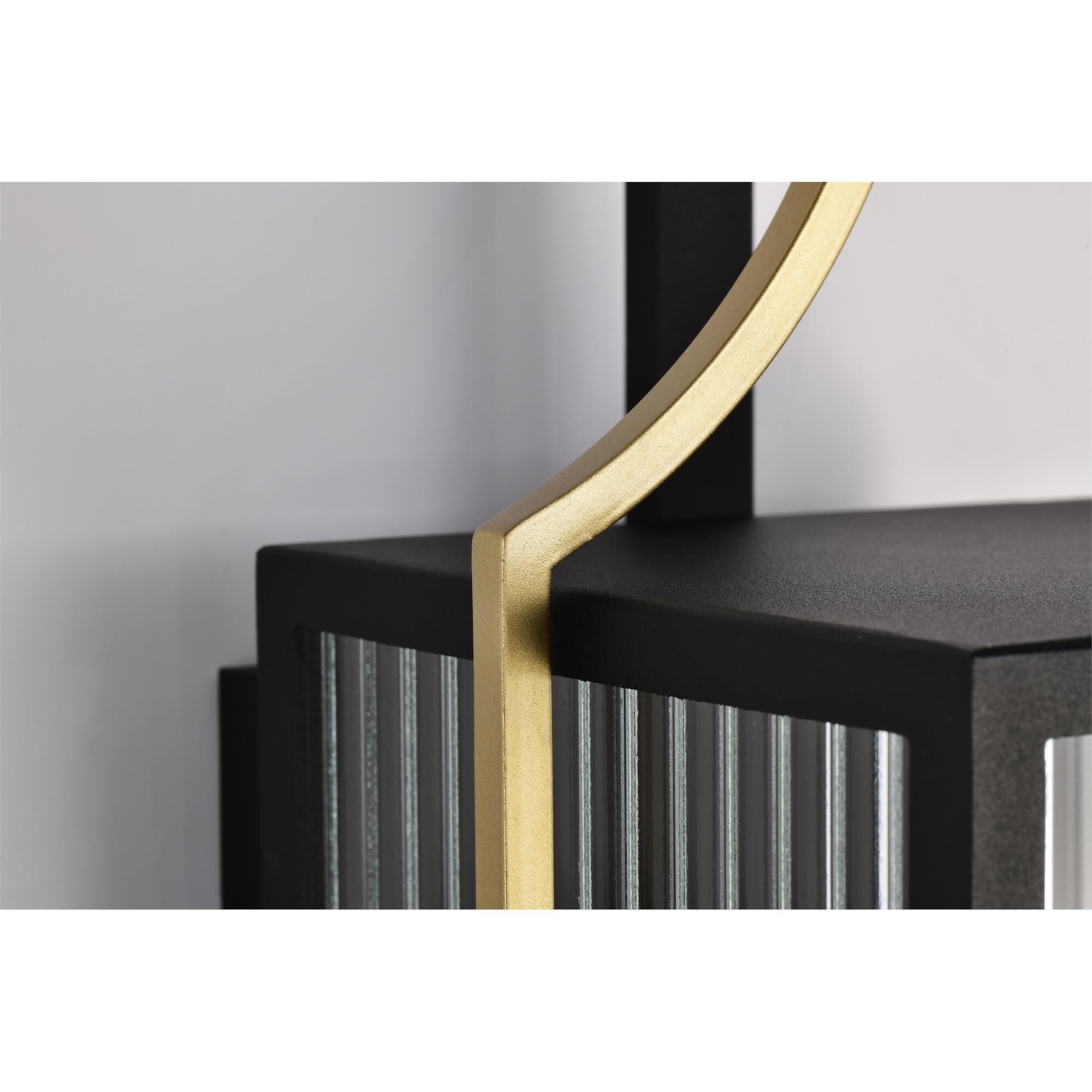 Shown in Black and Gold finish and Clear glass