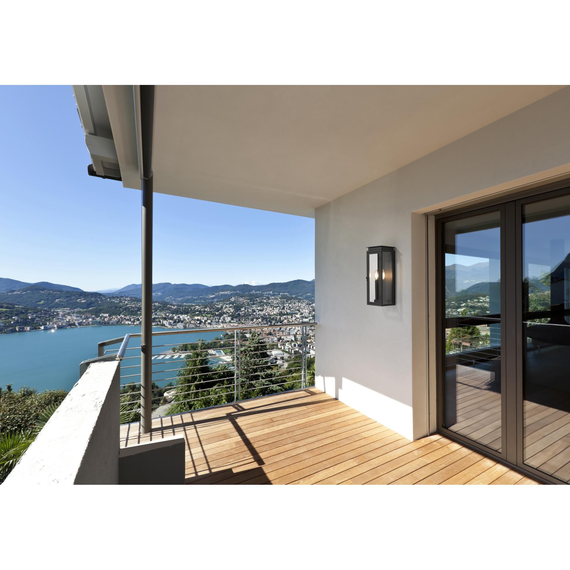 Shown in Black finish and Clear glass and Clear shade