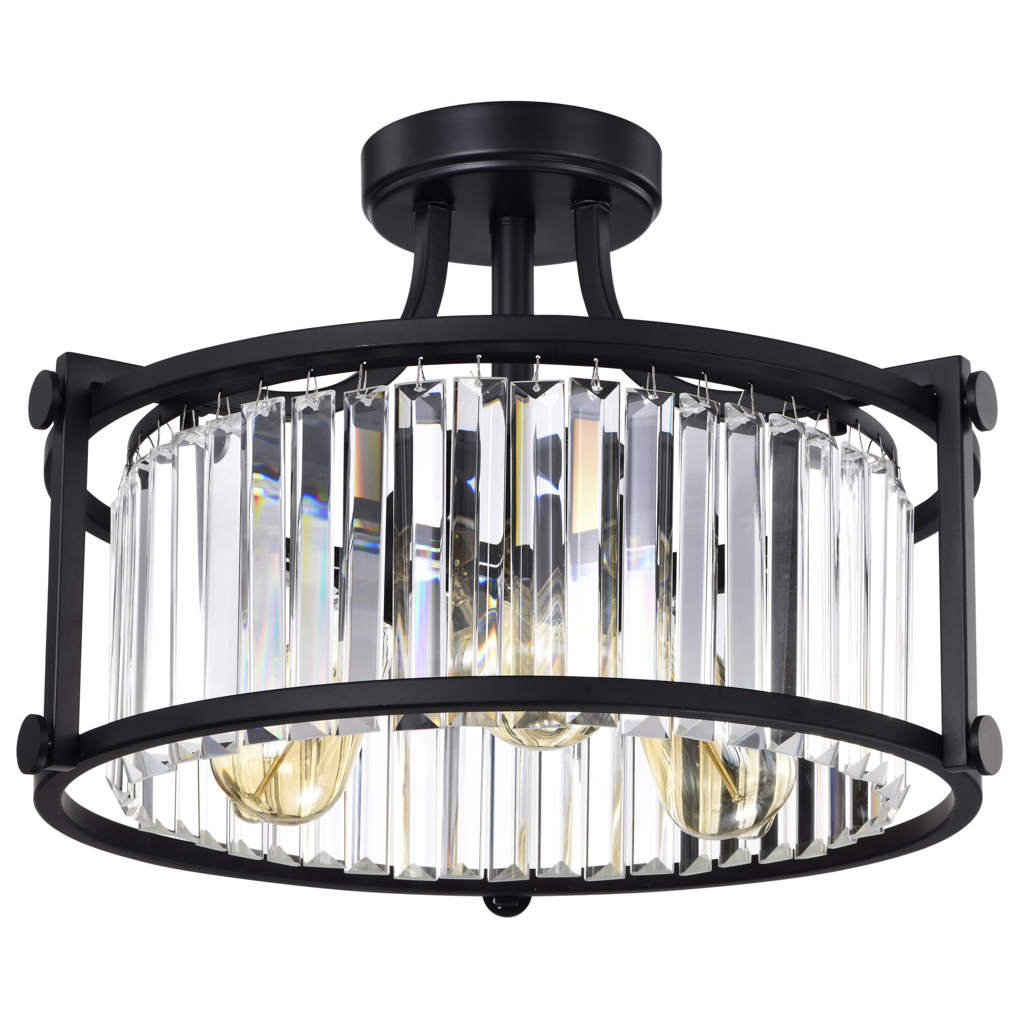 Krys 17 Inch 3 Light Semi Flush Mount by Nuvo Lighting