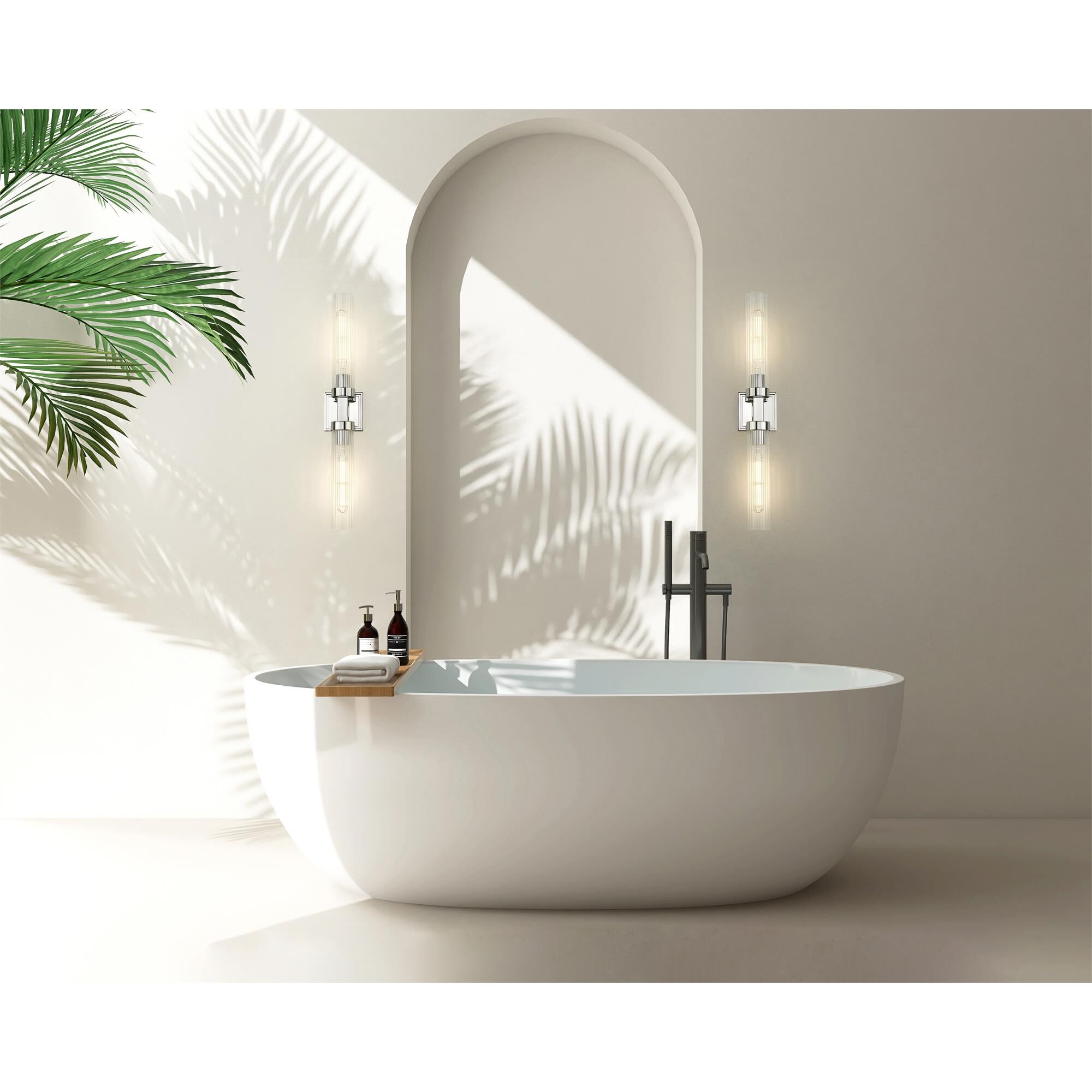 Shown in Polished Nickel finish and Clear Ribbed glass and Clear Ribbed shade