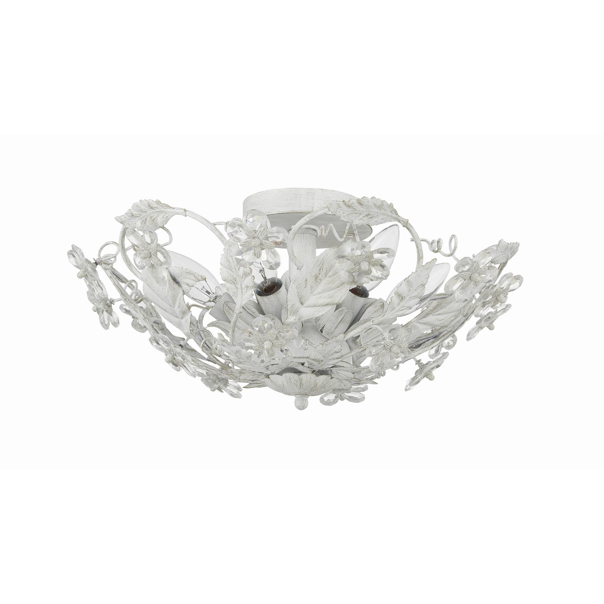 Shown in Antique White finish and Clear Hand Cut crystal