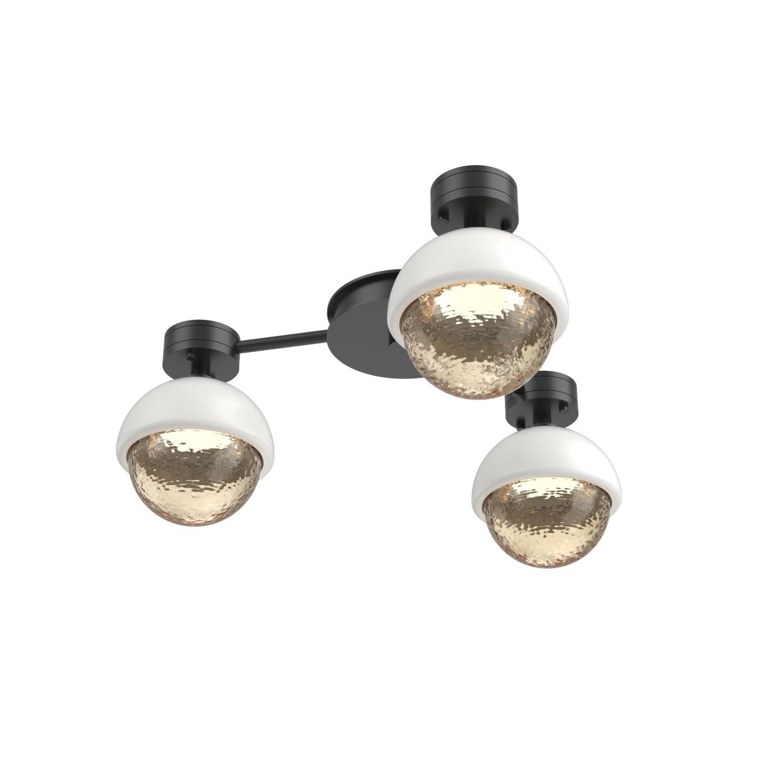 Shown in Matte Black finish and Amber glass and Salt White accent