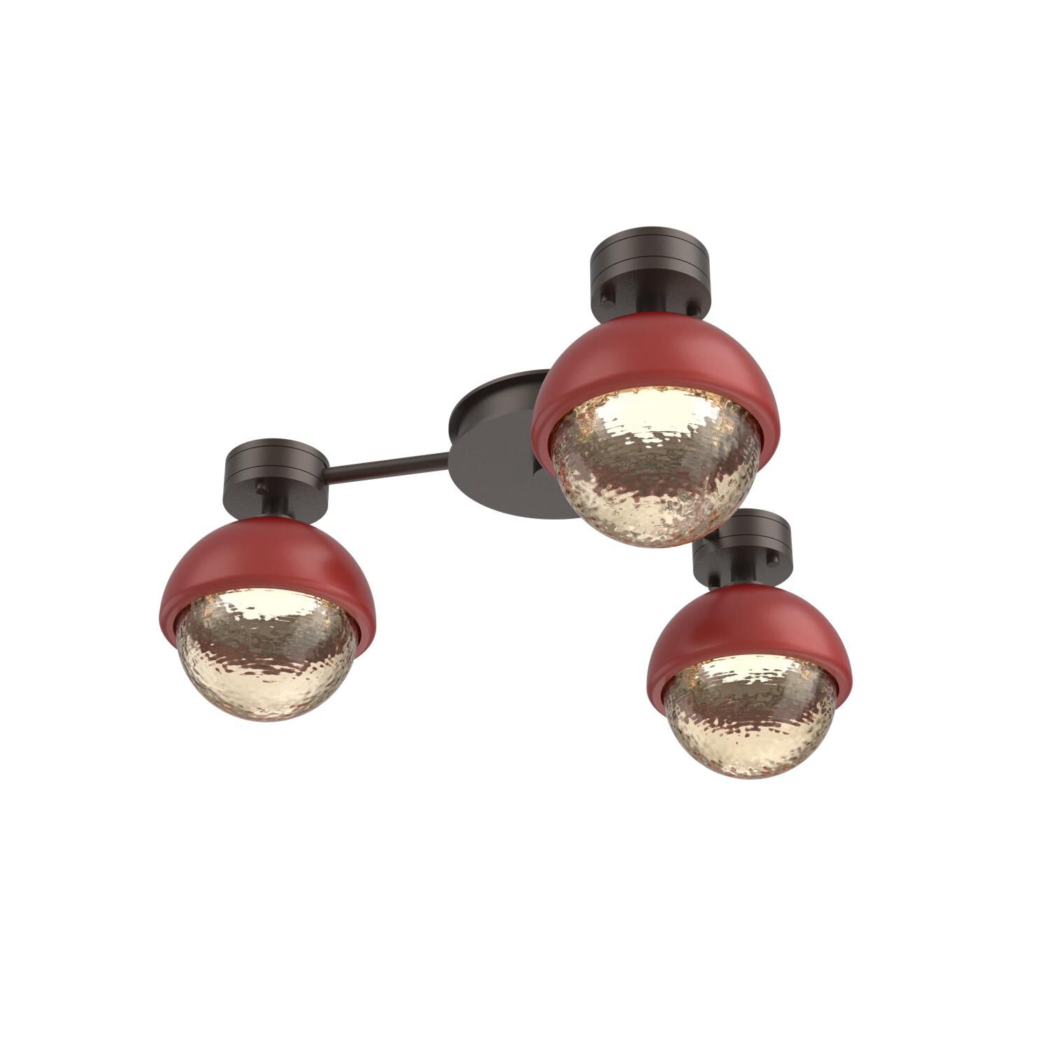 Shown in Flat Bronze finish and Amber glass and Cinnamon Red accent