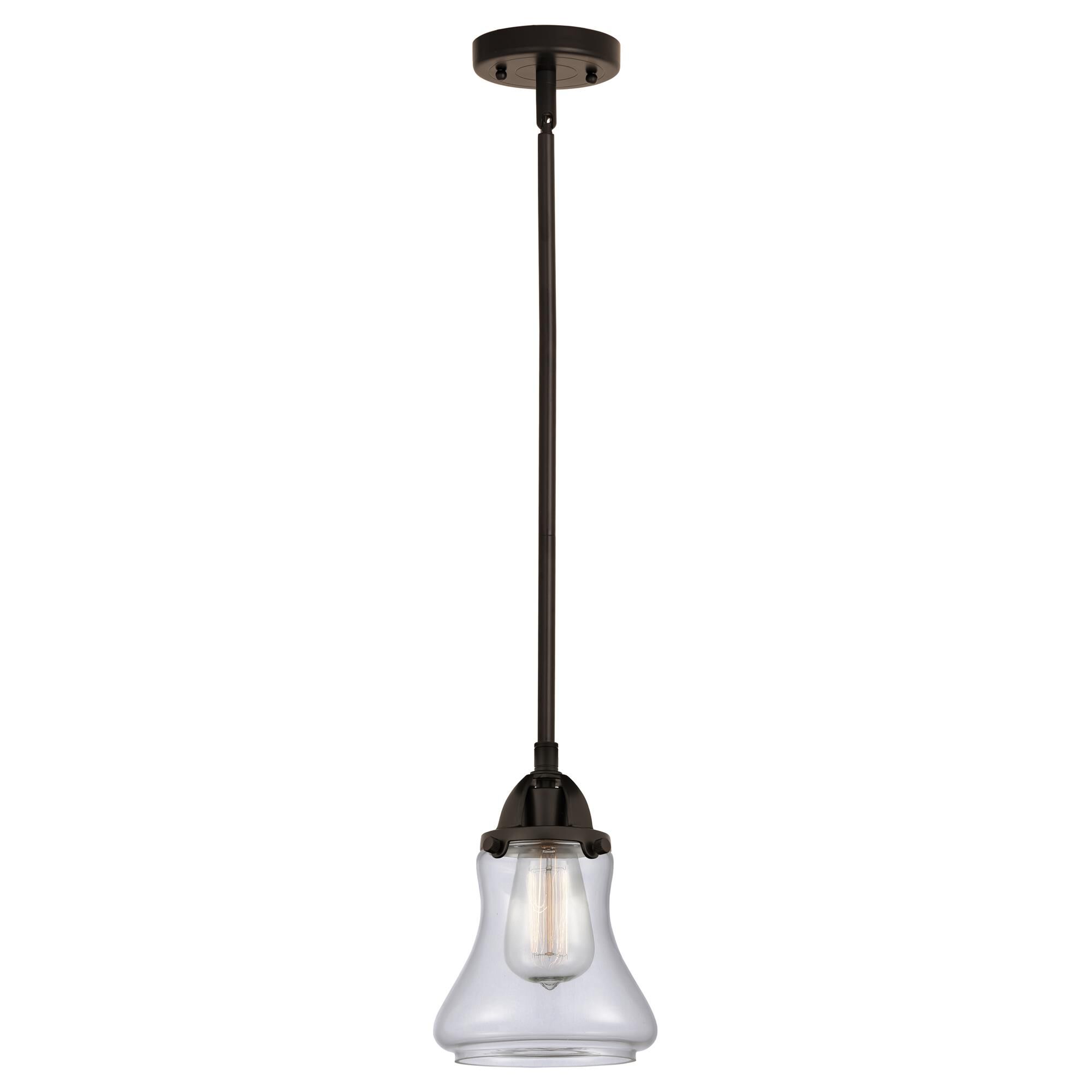 Shown in Oil Rubbed Bronze finish and Clear Bellmont glass and No Shade shade