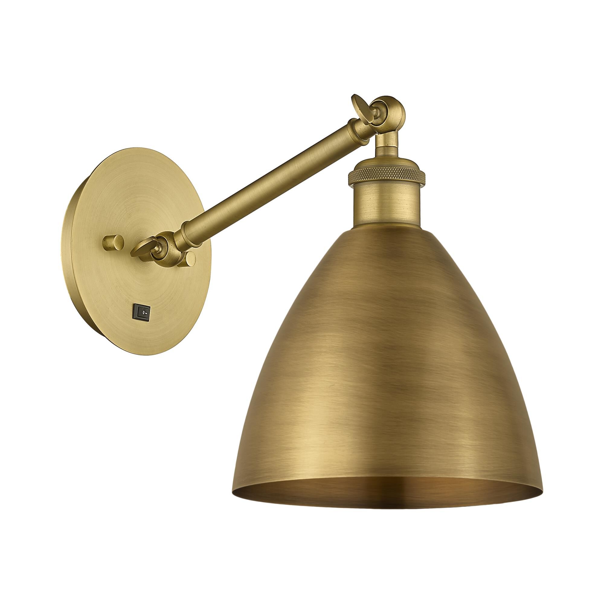 Shown in Brushed Brass finish and Brushed Brass Ballston Dome shade
