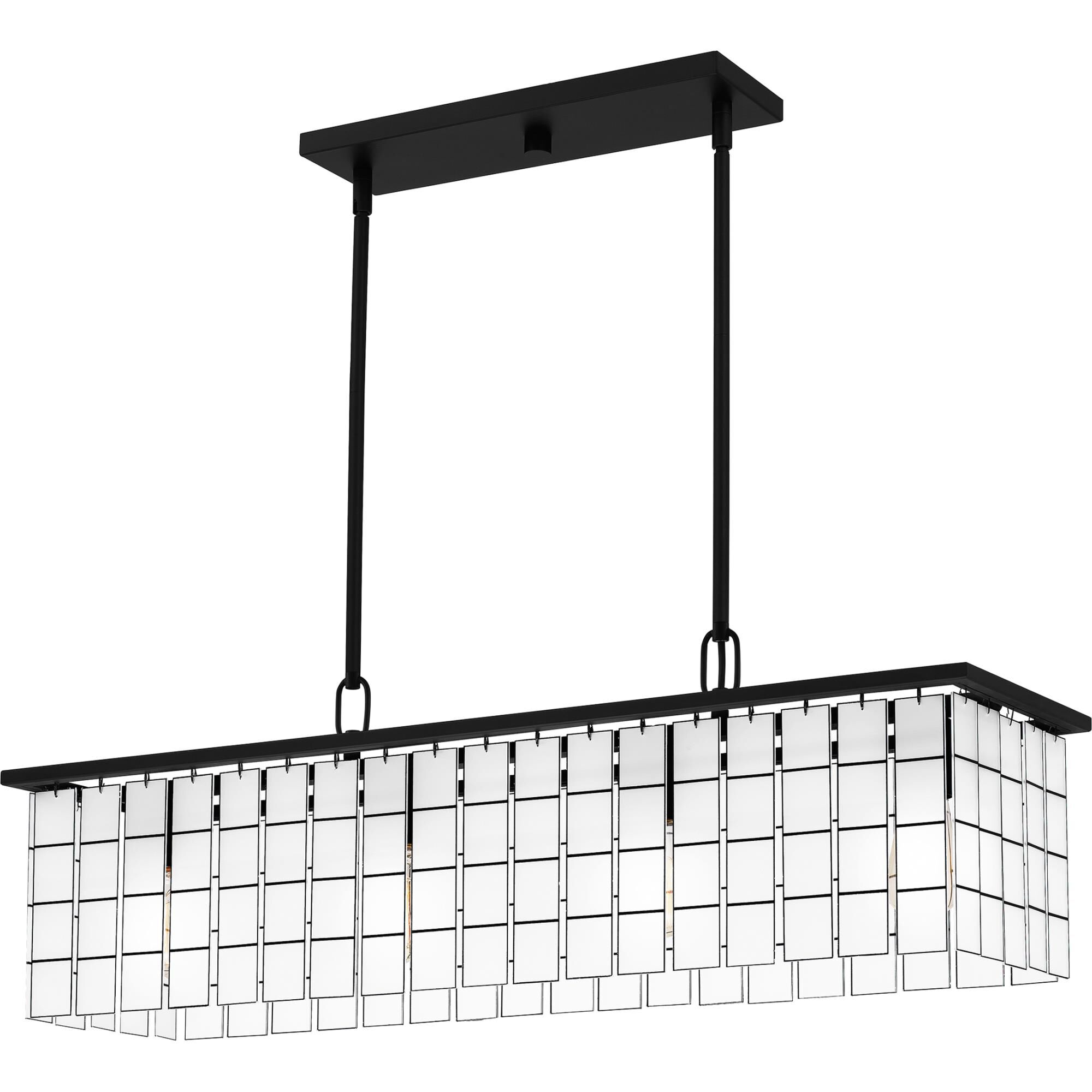 Shown in Matte Black finish and Etched Glass shade