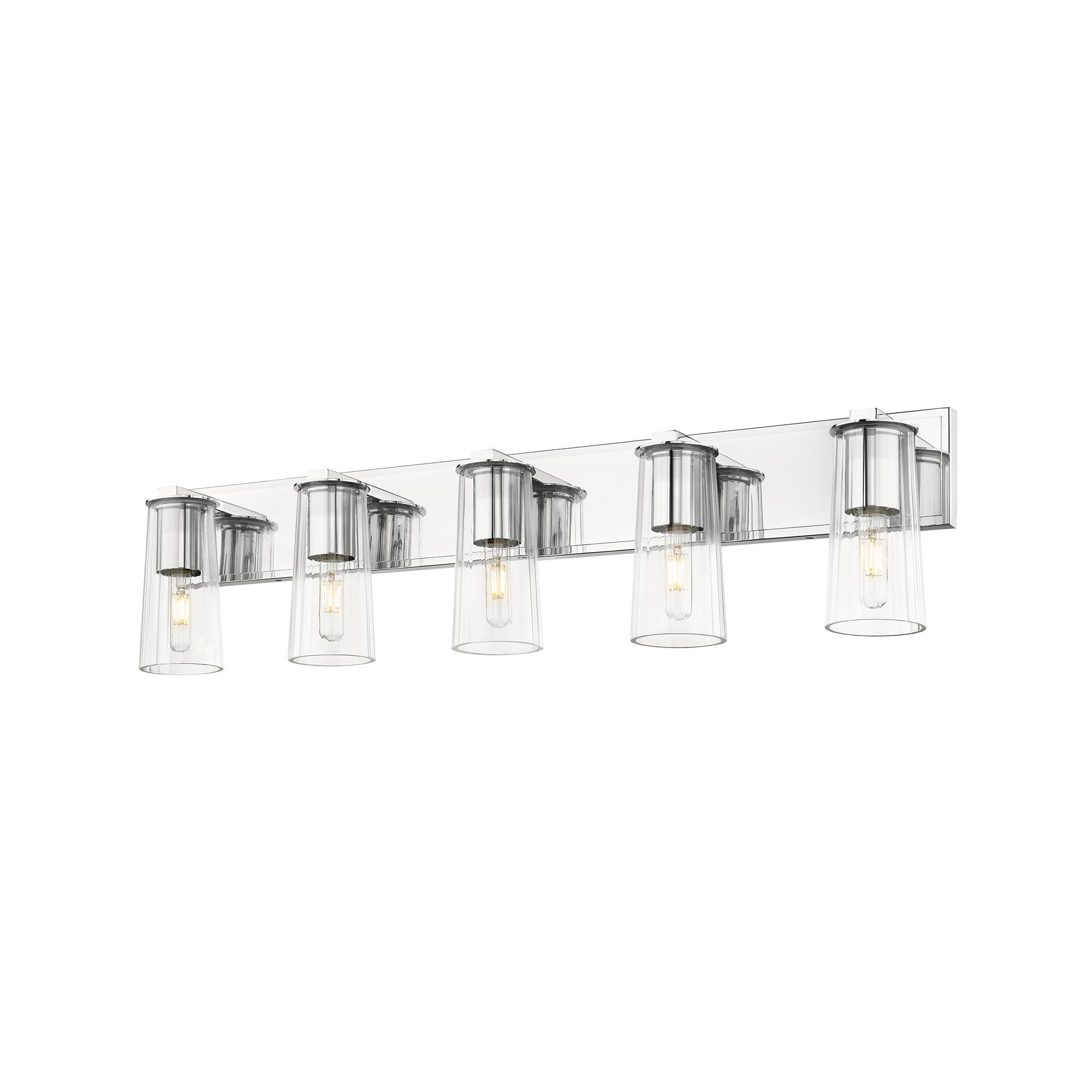 Shown in Chrome finish and Clear glass and Clear shade