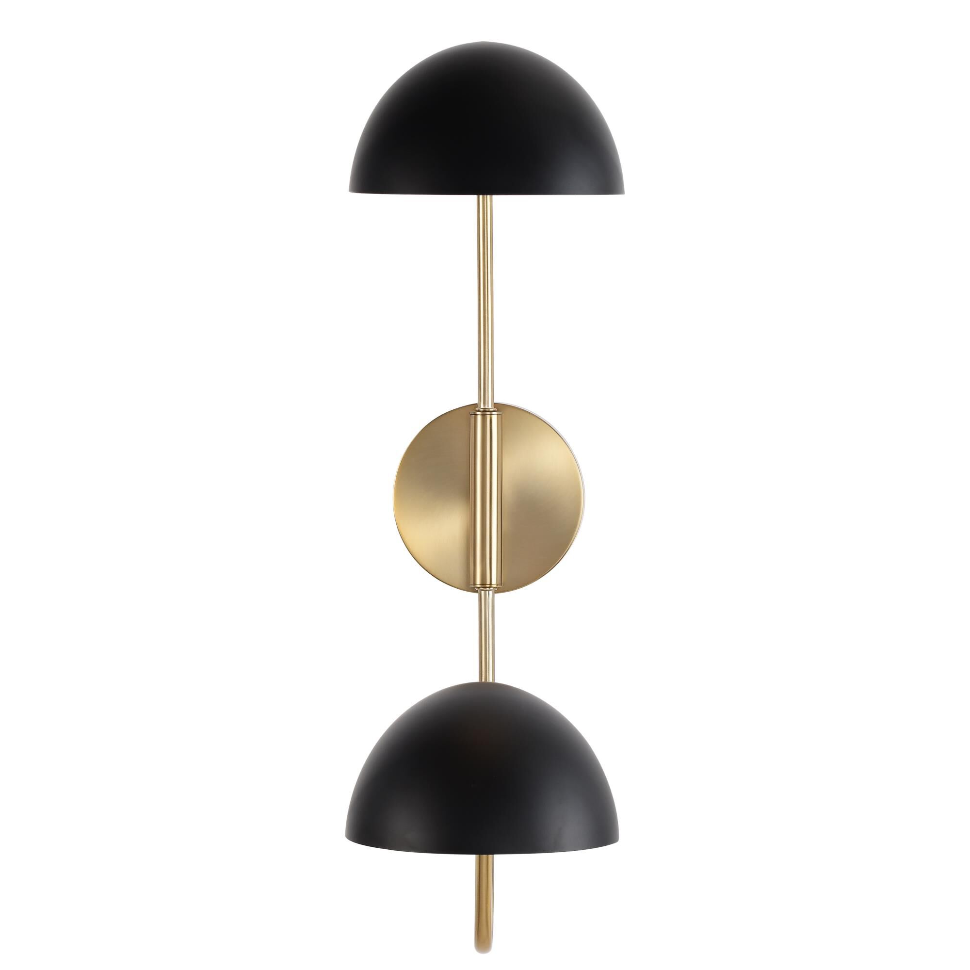 Shown in Matte Black and Burnished Brass finish