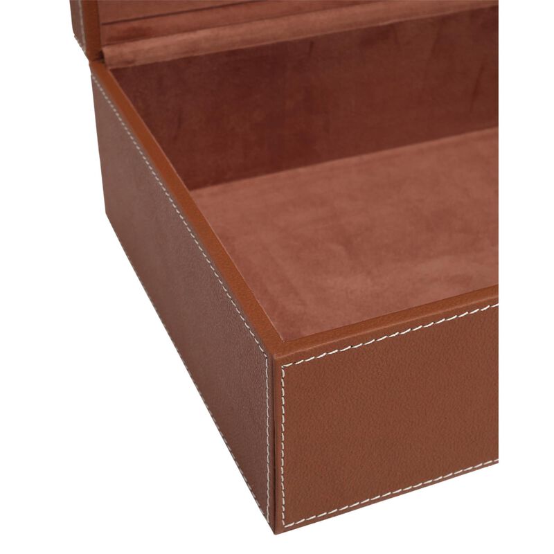 Leather & Raffia Accent Box Set of 2 by Currey & Company