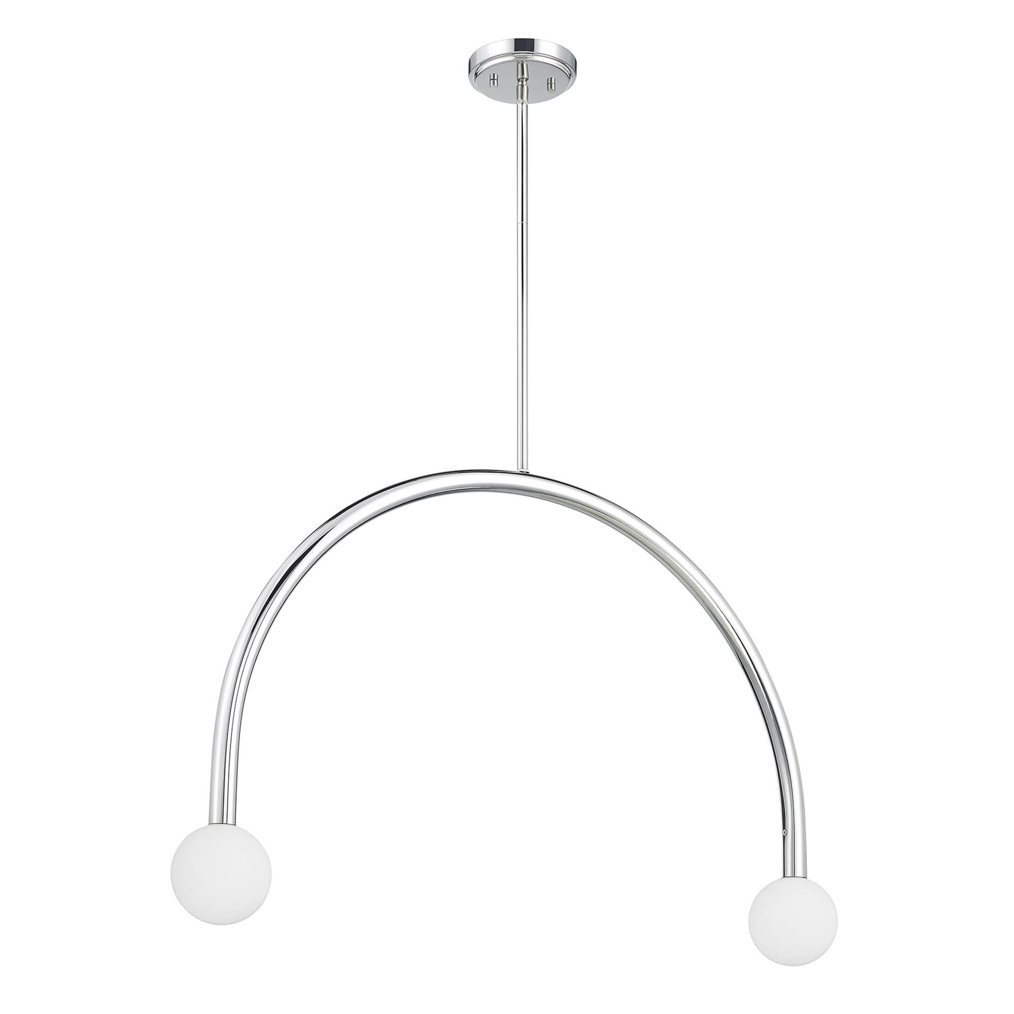 Shown in Chrome finish and White Opal glass